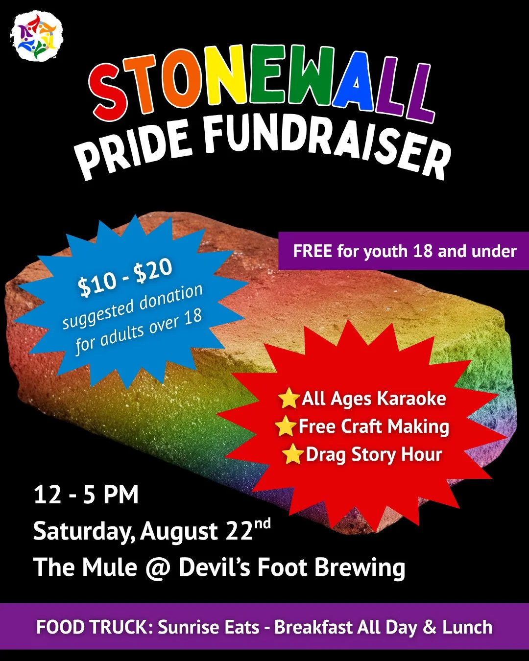 ICYMI: We officially confirmed the new date for our Stonewall Pride Picnic! 🌈⁠ RSVP at the link in bio or head to givebutter.com/stonewall26⁠
⁠
📆 Saturday, August 22⁠
⏰ 12 - 5 PM⁠
📍 The Mule @ Devil's Foot Brewing⁠
💰 $10-20 suggested donation⁠
⁠
