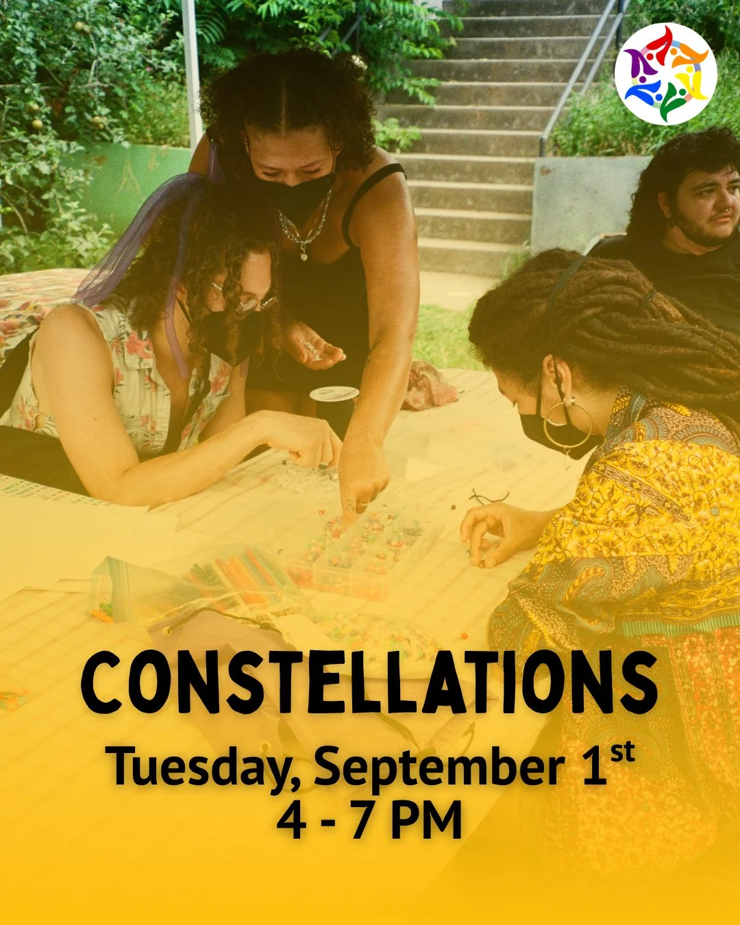 TODAY: Constellations 🌠(QTBIPOC Affinity Space) @ our Youth Center in Montford⁠ 🏳️&zwj;🌈⁠ ⁠
⁠
RSVP is required at givebutter.com/loteriaspadesdominos or at the link in bio. ⁠
⁠
Join us from 4:00 - 7:00 PM for our monthly Constellations Program at 