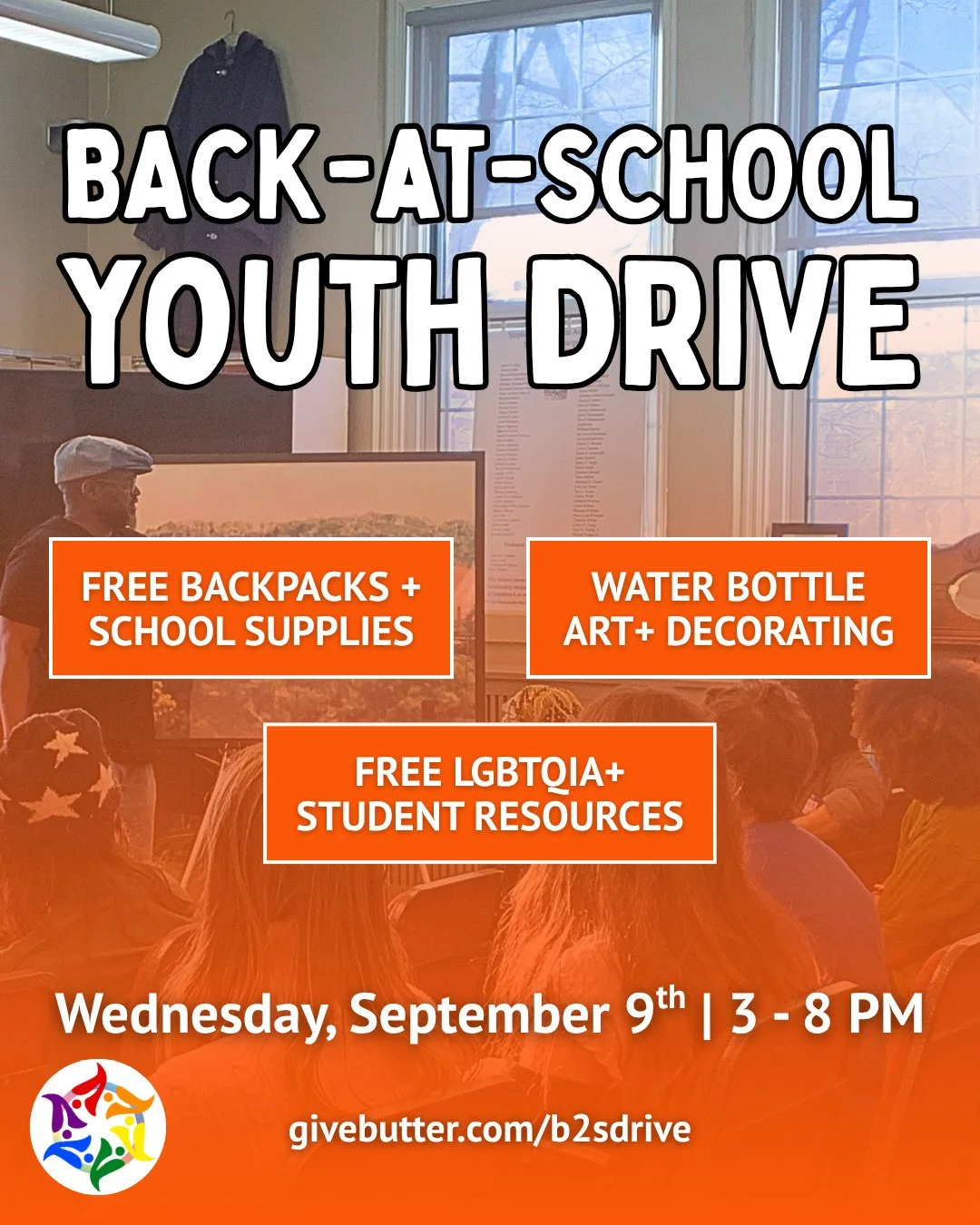 🏫 NEXT WEEK: Back-At-School Drive for Youth &middot; RSVP at givebutter.com/b2sdrive or visit the link in bio⁠
⁠
🗓️ Wednesday, September 9⁠
⏰️ 3:00 - 8:00 PM⁠
📍 Youth OUTright Center in Montford⁠
⁠
Besides providing free school supplies, our Back-