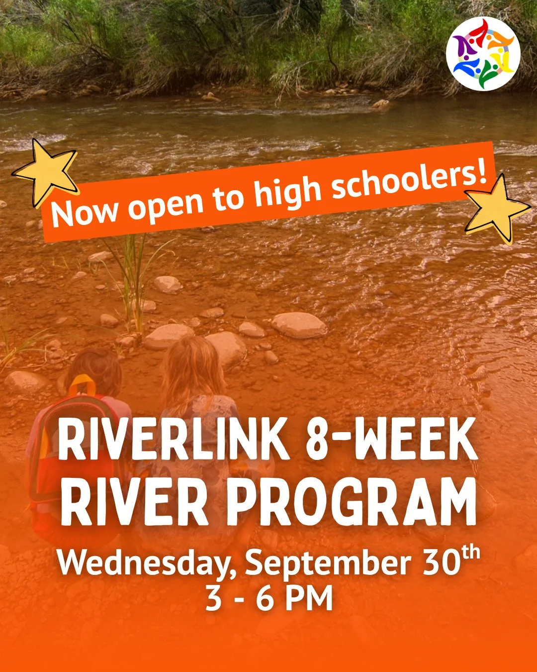 NOW OPEN TO HIGH SCHOOLERS! RiverLink x Youth OUTright: 8-Week River Program 💦⁠
⁠
✅ RSVP at givebutter.com/8week or visit the link in bio ⁠
⁠
Transportation to the river and back to our center will be provided! 🚌⁠ Drop-off at our Center is from 3-4