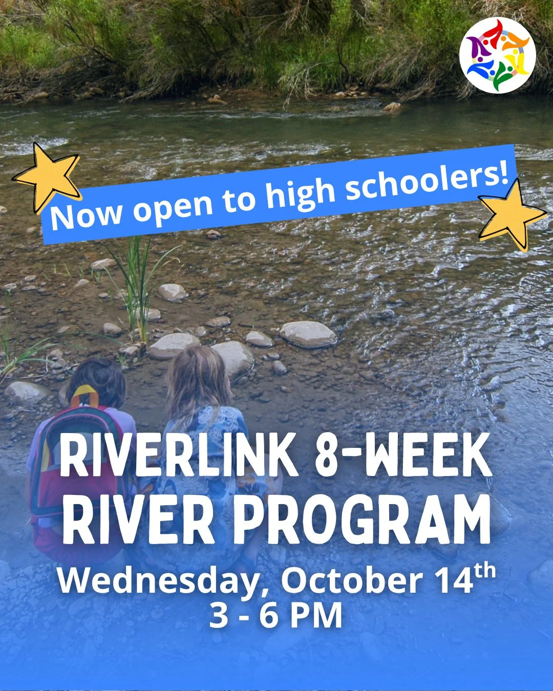 NOW OPEN TO HIGH SCHOOLERS! RiverLink x Youth OUTright: 8-Week River Program 💦⁠
⁠
✅ RSVP at givebutter.com/8week or visit the link in bio ⁠
⁠
Transportation to the river and back to our center will be provided! 🚌⁠ Drop-off at our Center is from 3-4