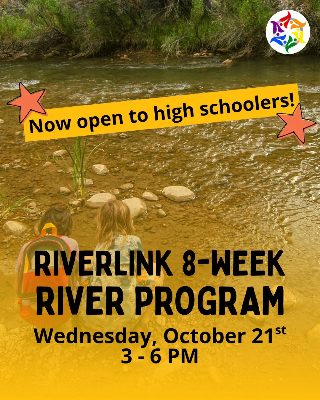 NOW OPEN TO HIGH SCHOOLERS! RiverLink x Youth OUTright: 8-Week River Program 💦⁠
⁠
✅ RSVP at givebutter.com/8week or visit the link in bio ⁠
⁠
Transportation to the river and back to our center will be provided! 🚌⁠ Drop-off at our Center is from 3-4