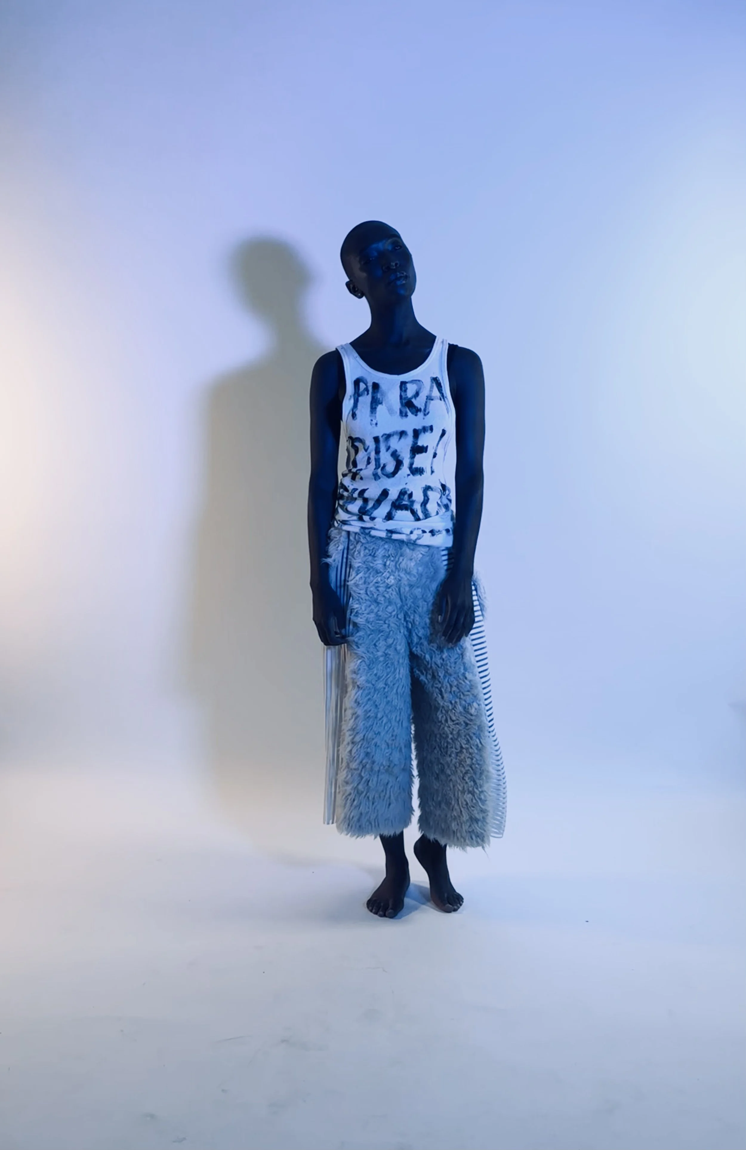 Faux Fur wide leg pants // samurai  meets chaps MADE TO ORDER