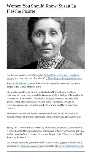NY Times: In Her Words 