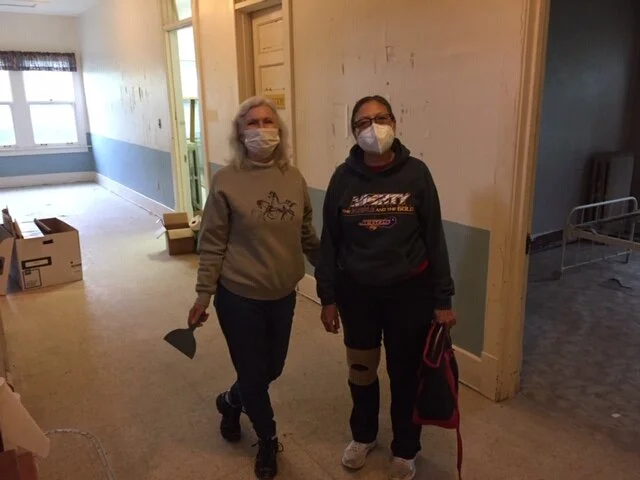 Nancy Gillis (left) pictured with Vida Stabler (right), during moving day.