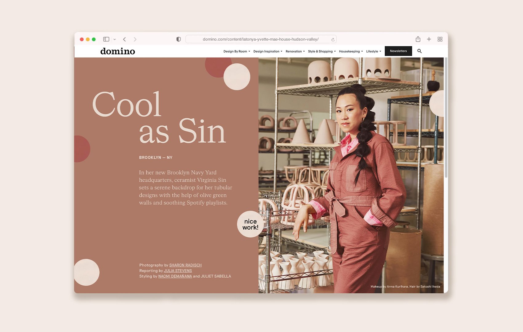 Domino Magazine: Ceramicist Virginia Sin's Brooklyn Navy Yard Headquarters