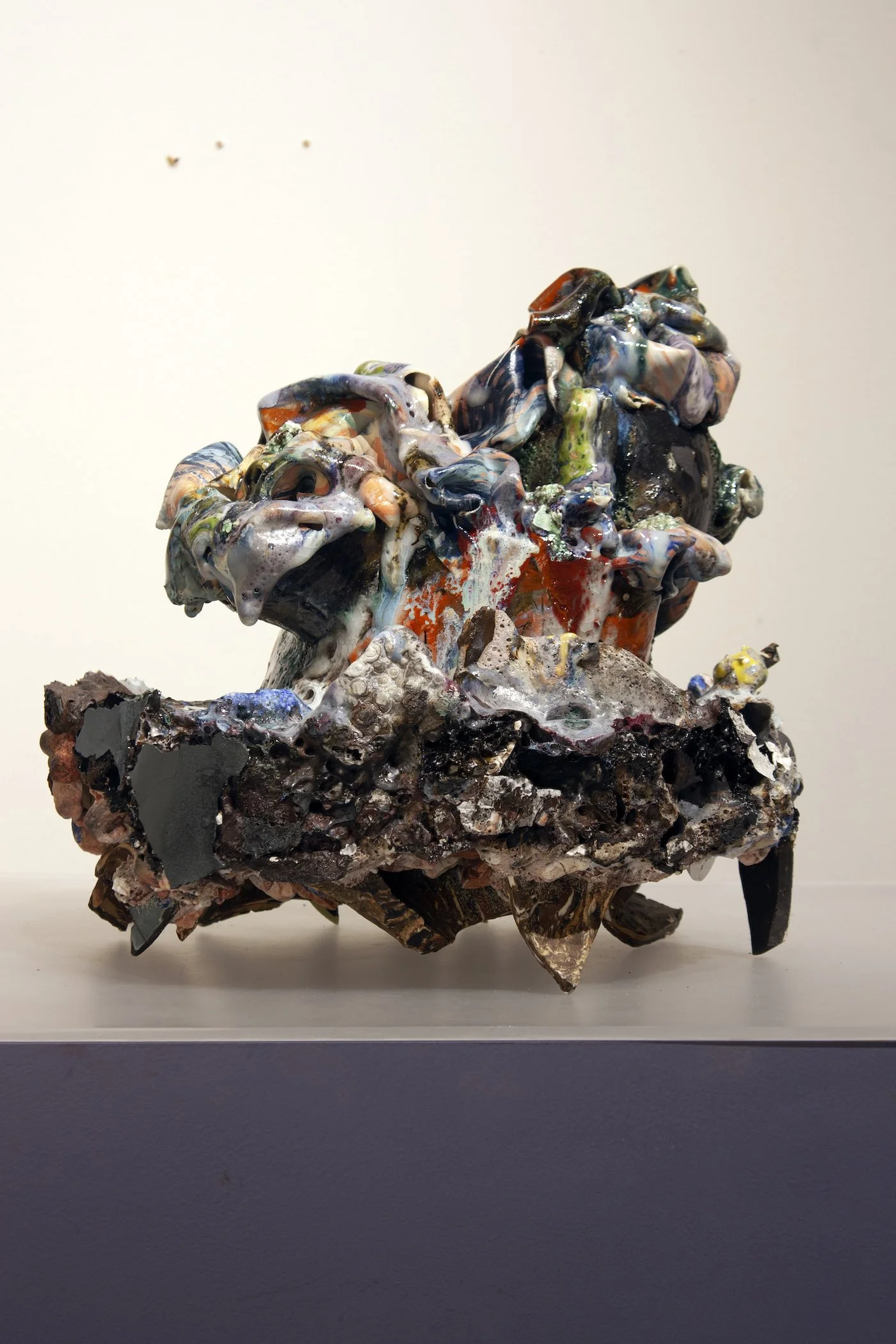 "Void," 2021-22. Melted stone, steel, stoneware, porcelain, glazes, Huzzah Valley gravel.