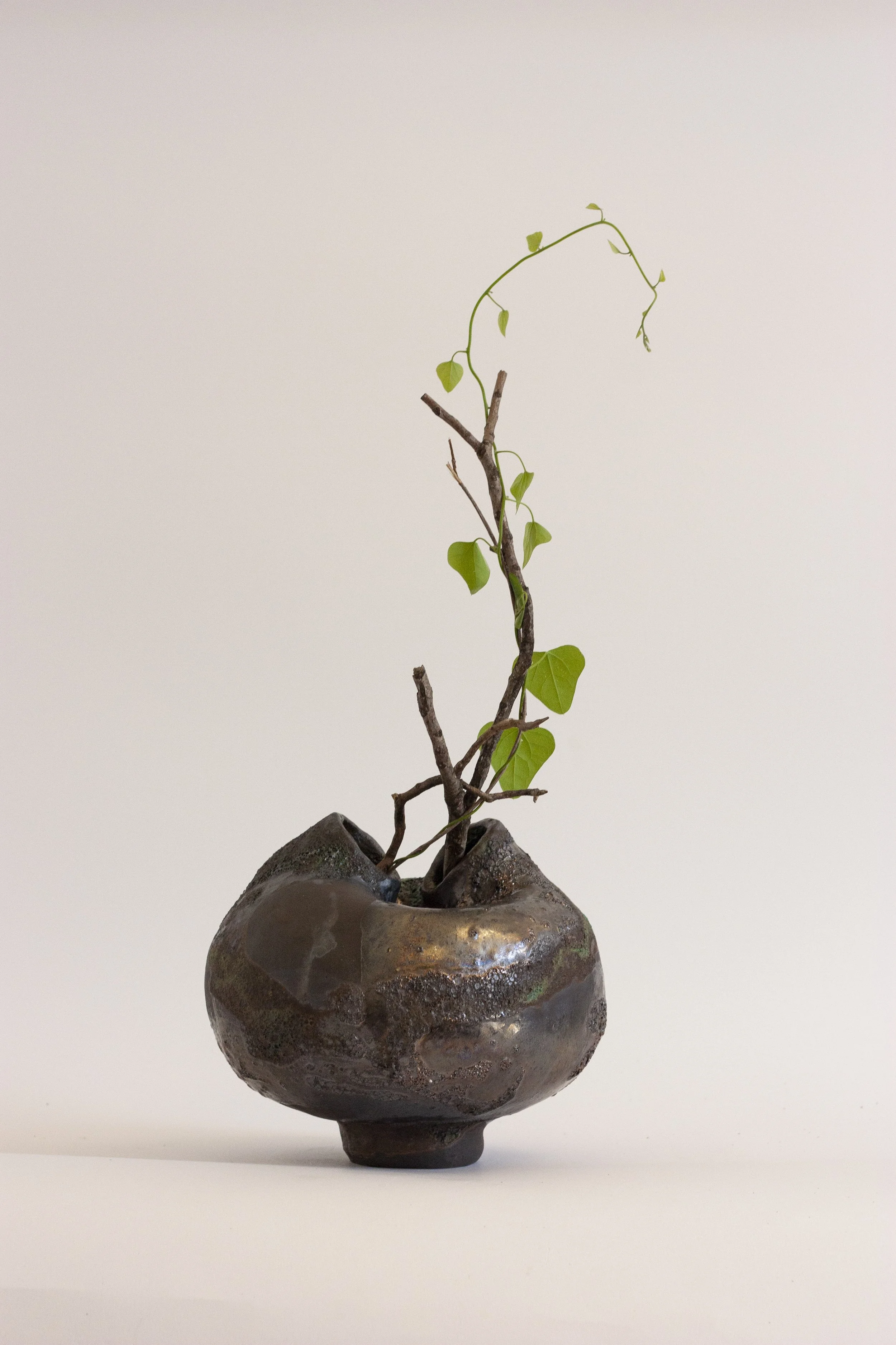 "Communication Vessel," 2024. Ceramic, glaze. 10x 10 x 10 inches.
