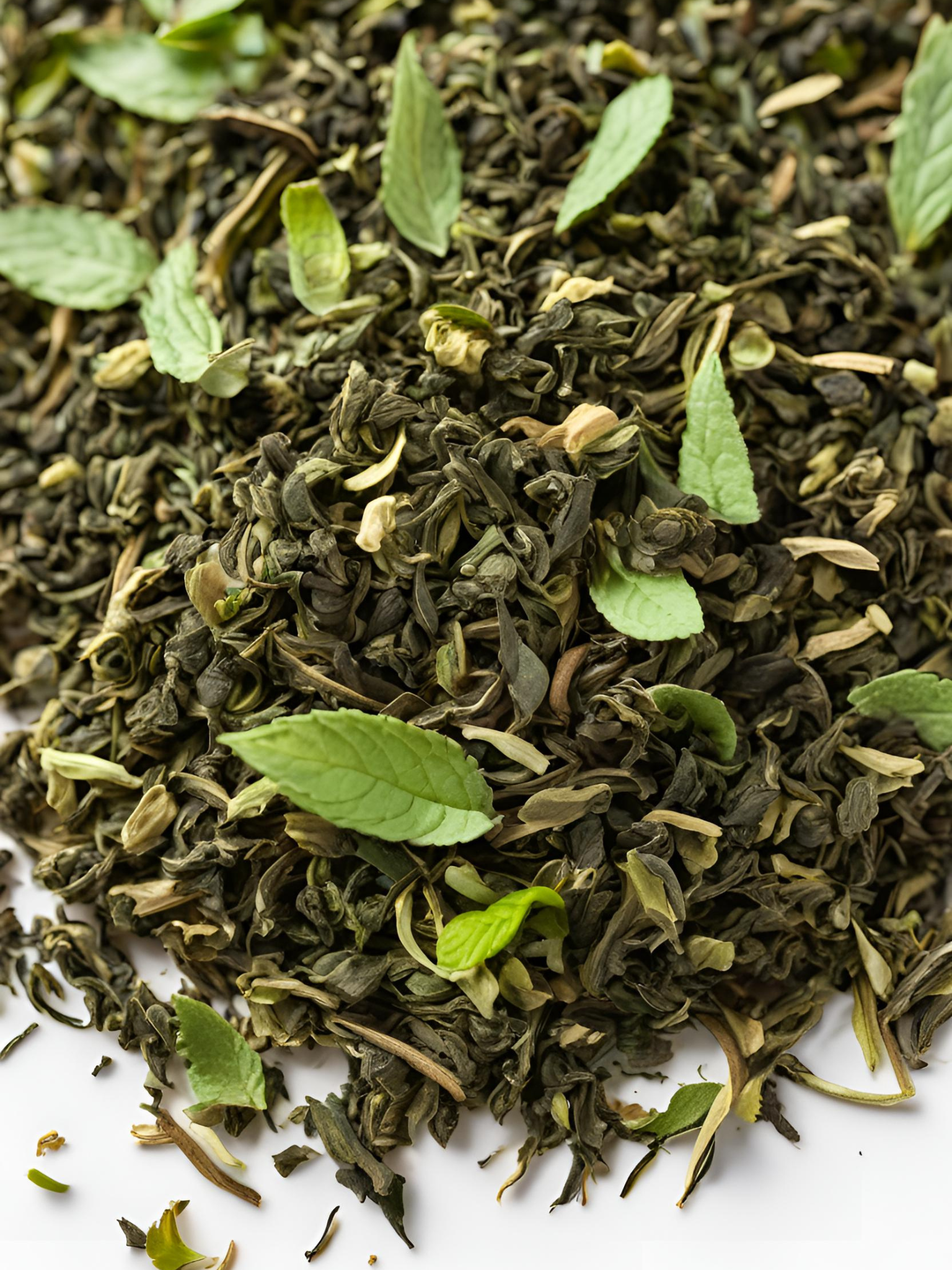top view image of loose leaf Green Tea and Spearmint on a white background. (1).png