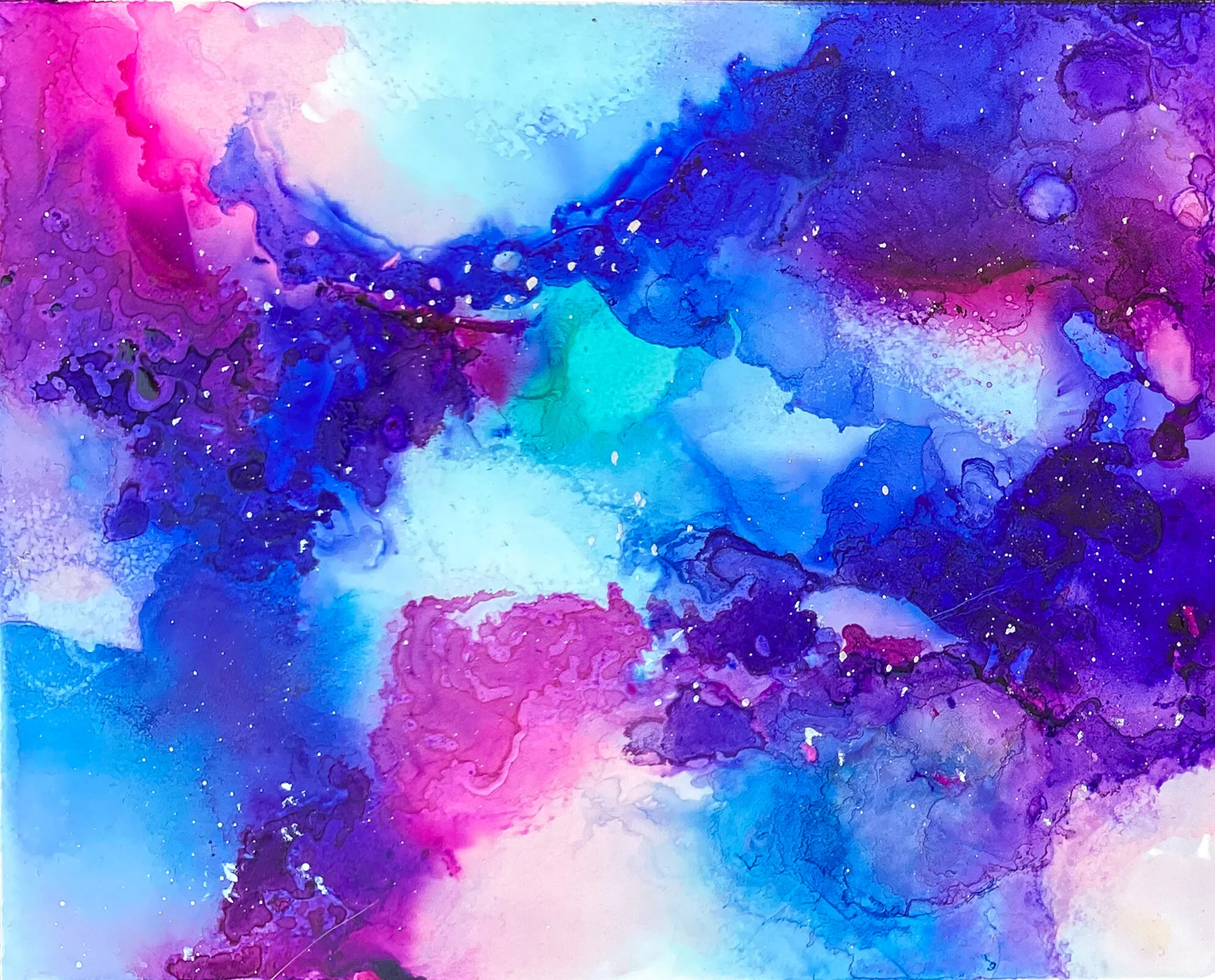 “Andromeda” | Original Painting | Alcohol Ink on Yupo Paper | 6x15”