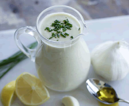 Lemon Garlic Tahini Salad Dressing ﻿