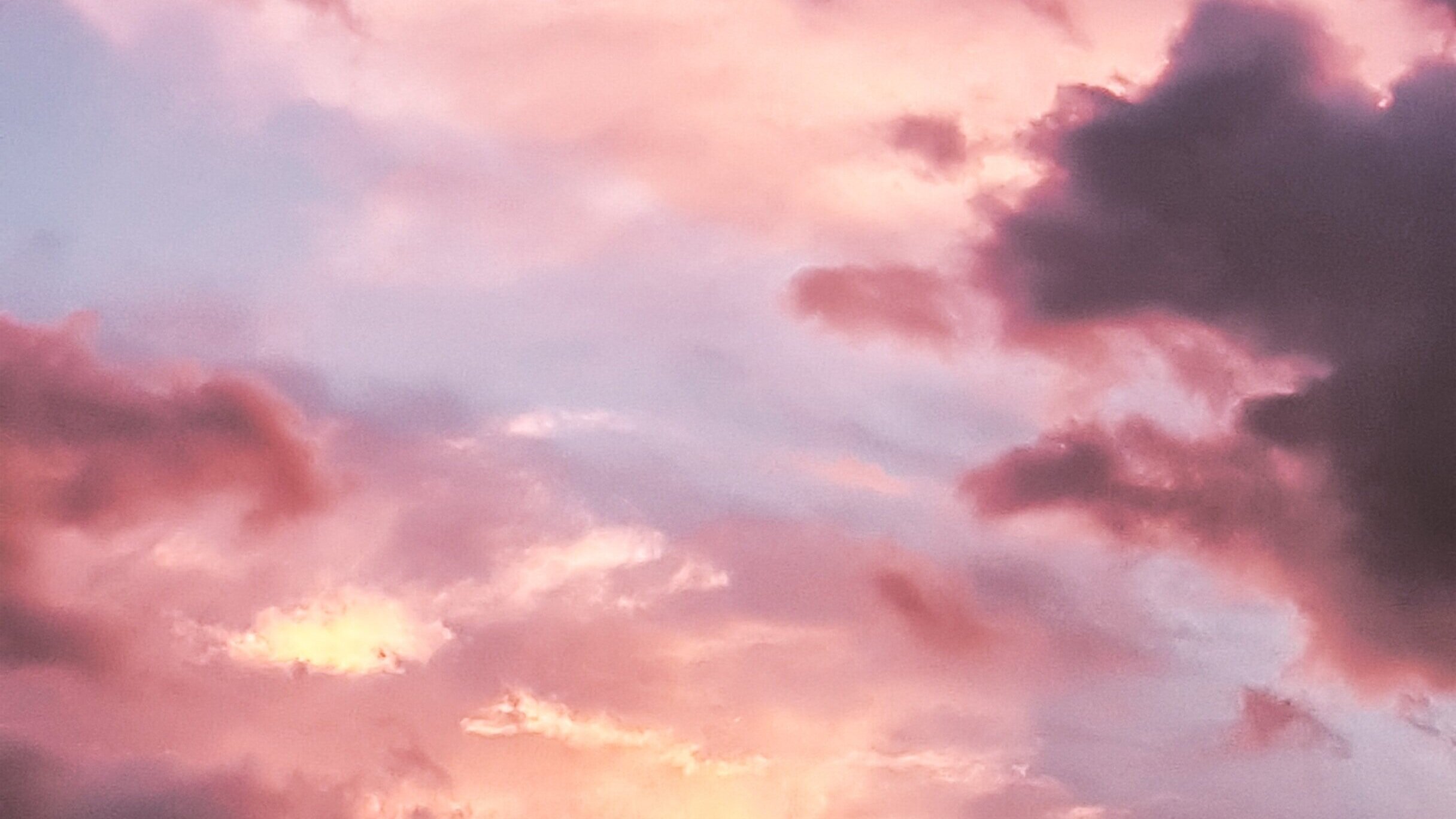  Photo of a pink and lavender sunset. 