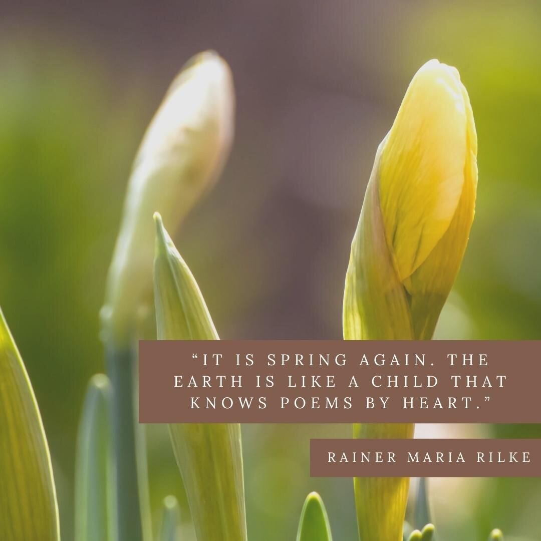 Welcoming spring with some words from one of our favorite poets.