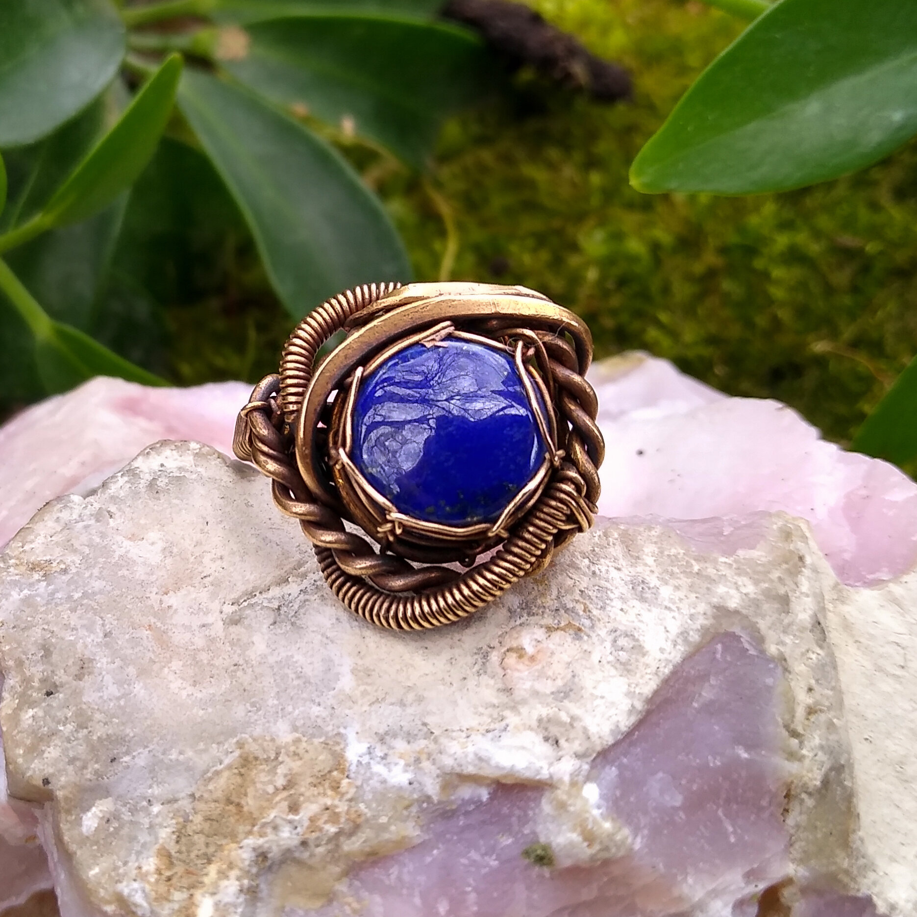 ANY SIZE Gemstone Wire Ring Lapis Lazuli Ring