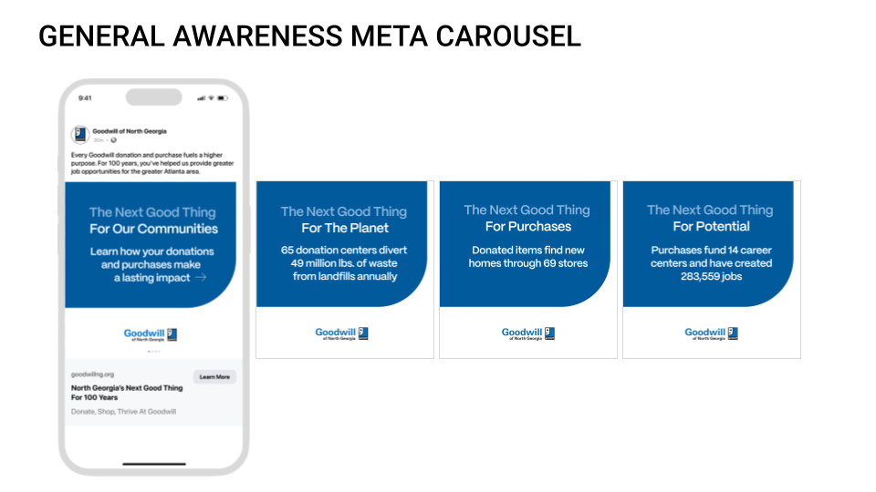 Social & paid media assets encourage neighbors to donate their unused items.