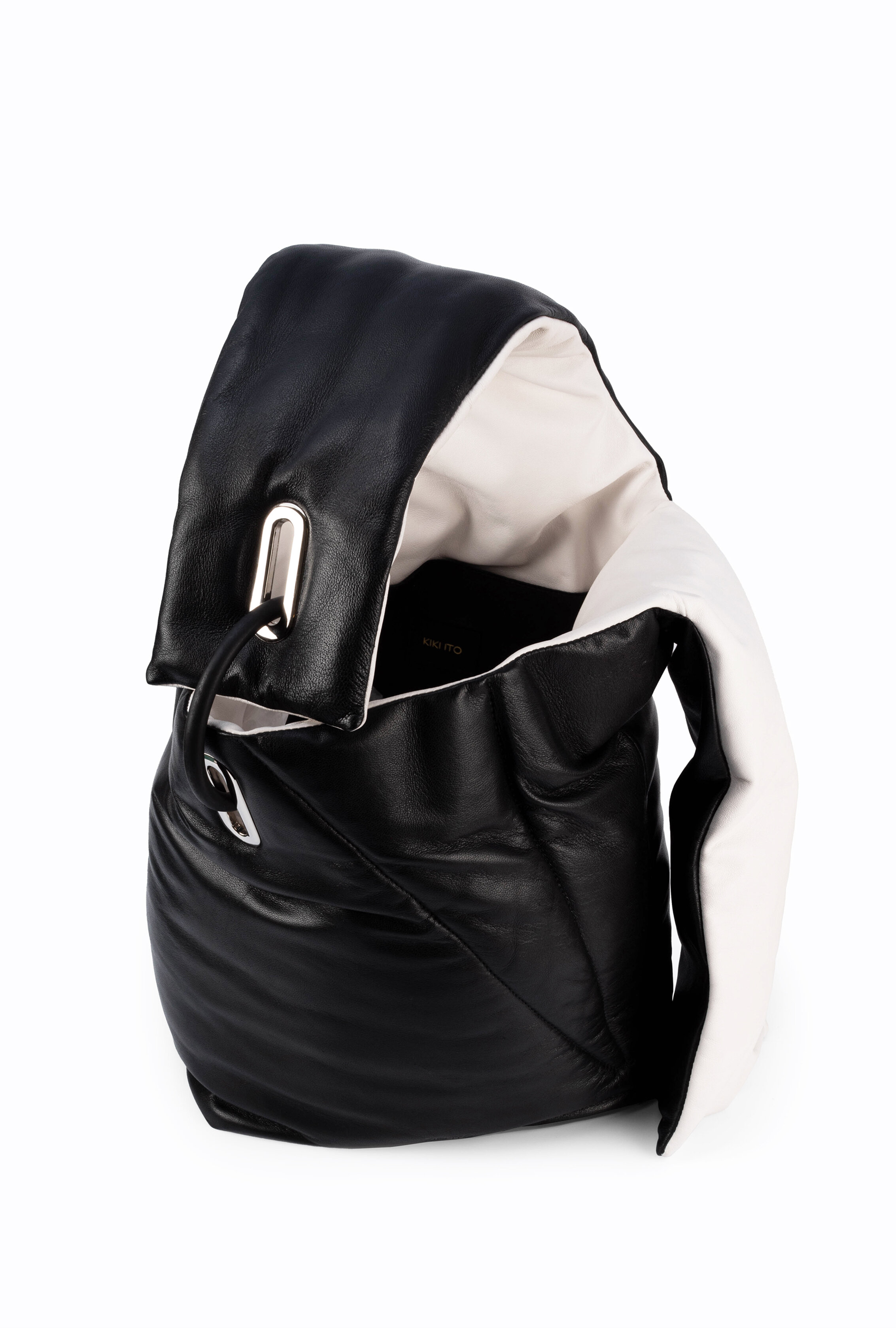 TABI LARGE Shoulder Bag - Black Leather — KIKIITO