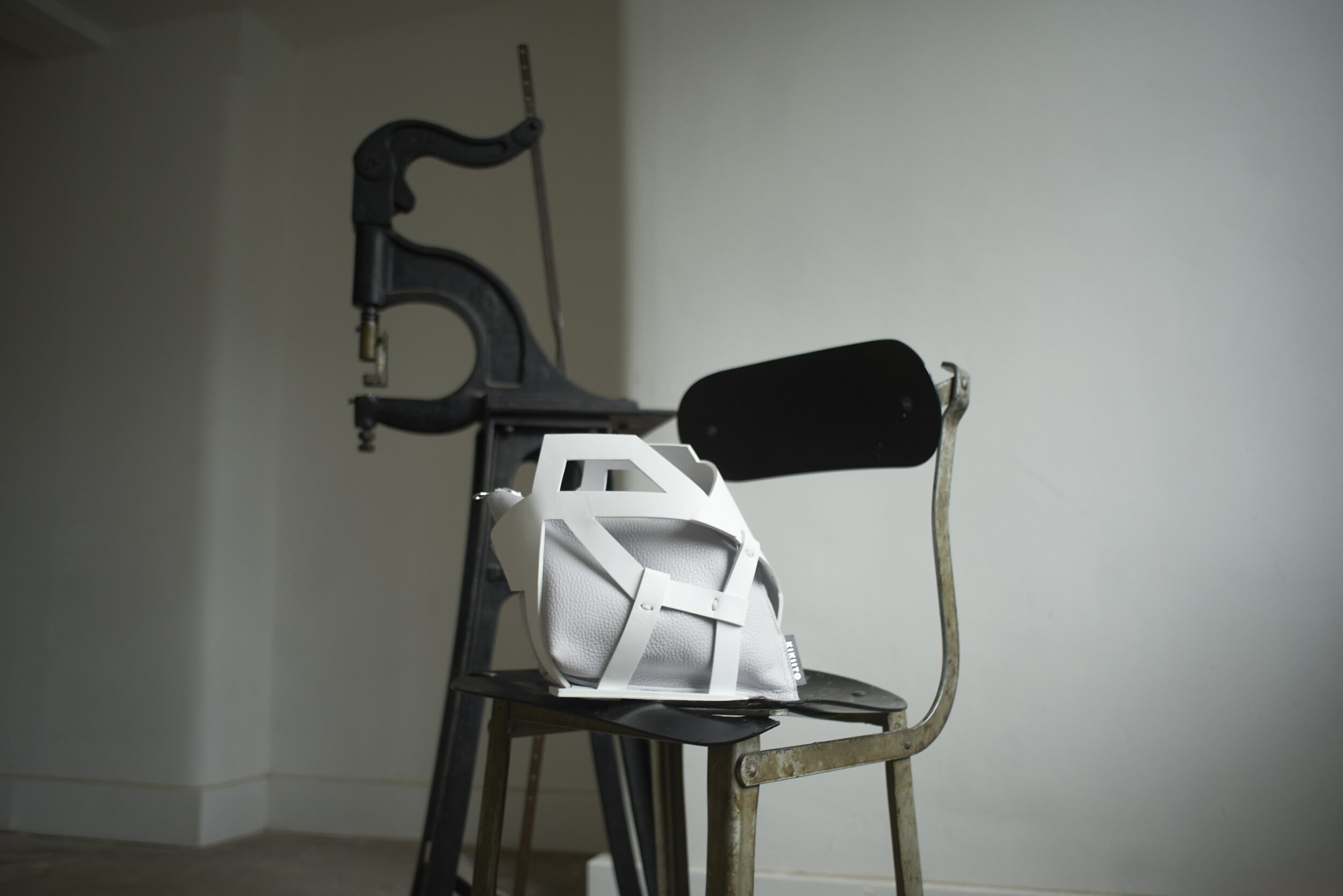 KIKIITO Metamorphosis Collection Zenyo white shoulder bag London Fashion Week 2021.jpg