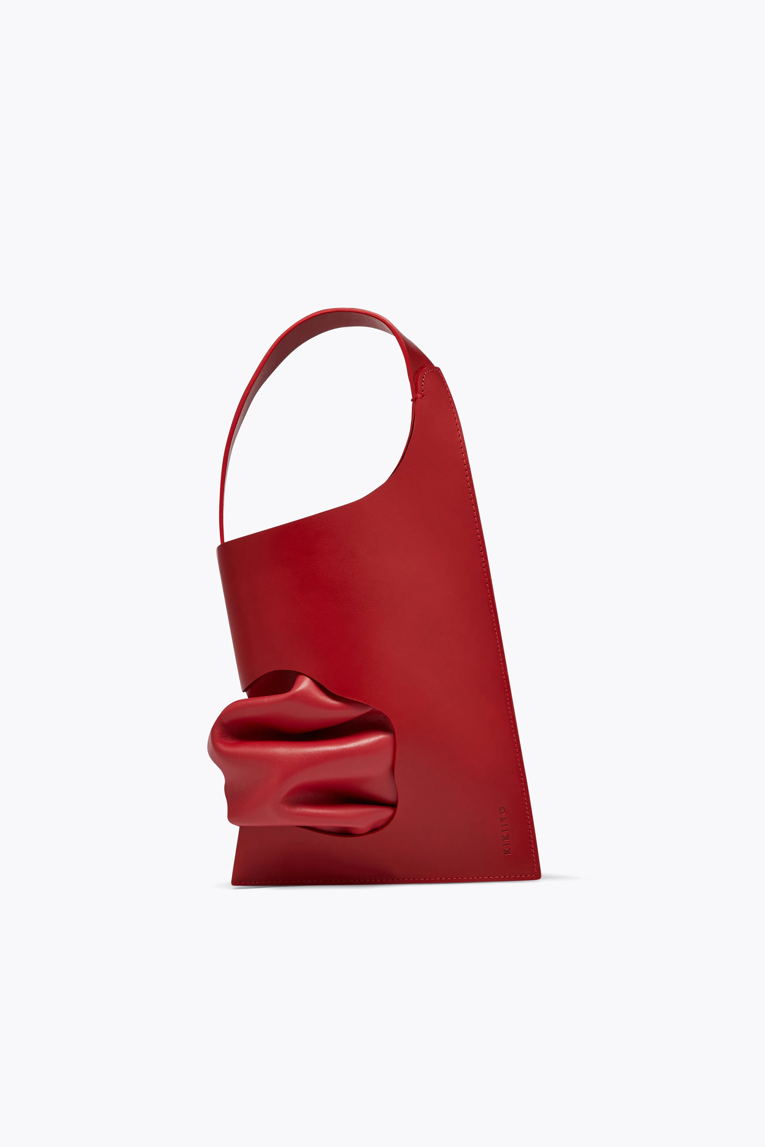 KOE Bucket Bag Red Leather by KIKIITO London based Japanese handbag