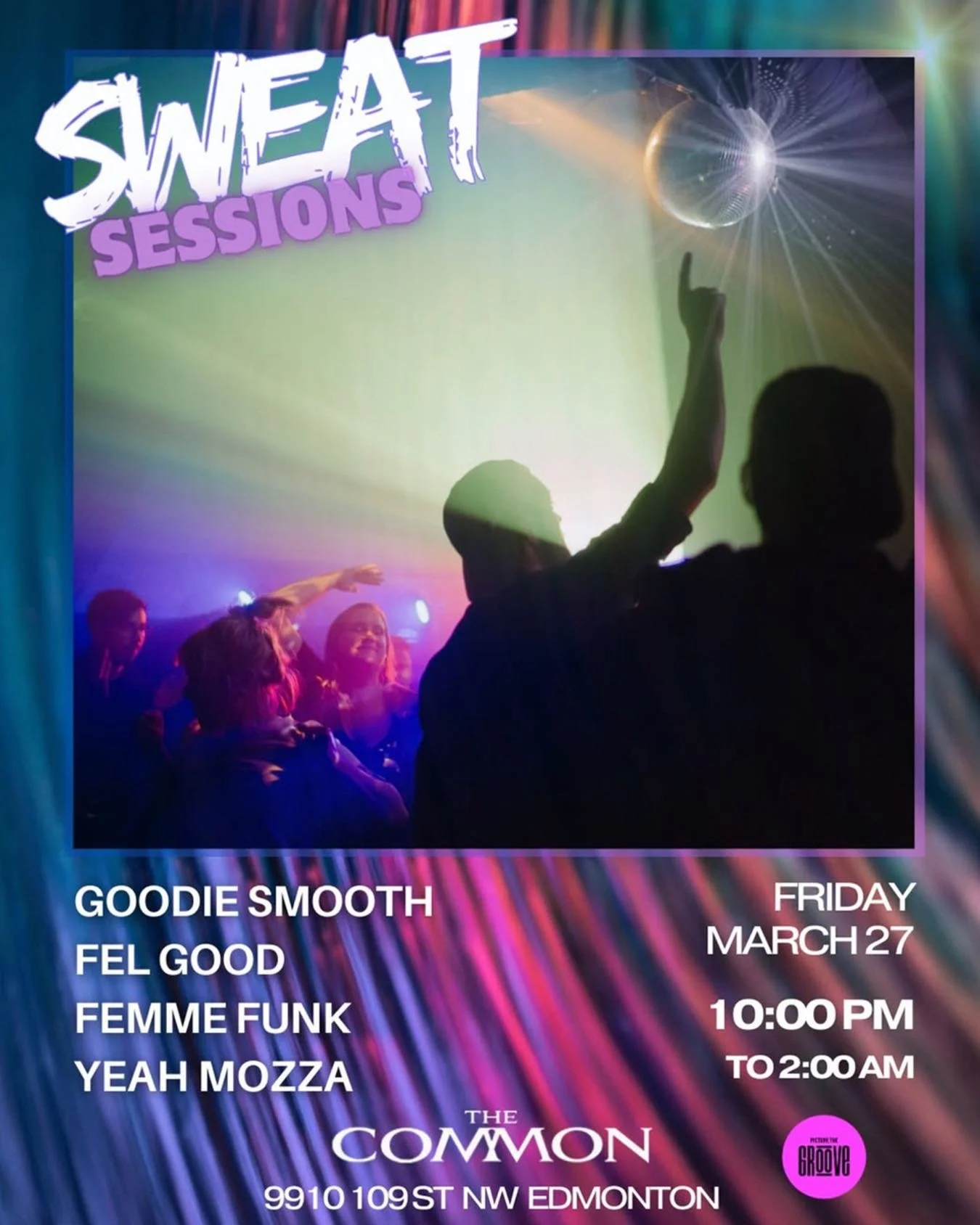 This Friday @sweatyeg is back at the Common with special guest @goodiesmooth (Regina) playing alongside @letsfelgood, @femme_funk and @yeahmozza. Join us for a night of good music and good people. Tickets available via the link in our bio.

For bottl