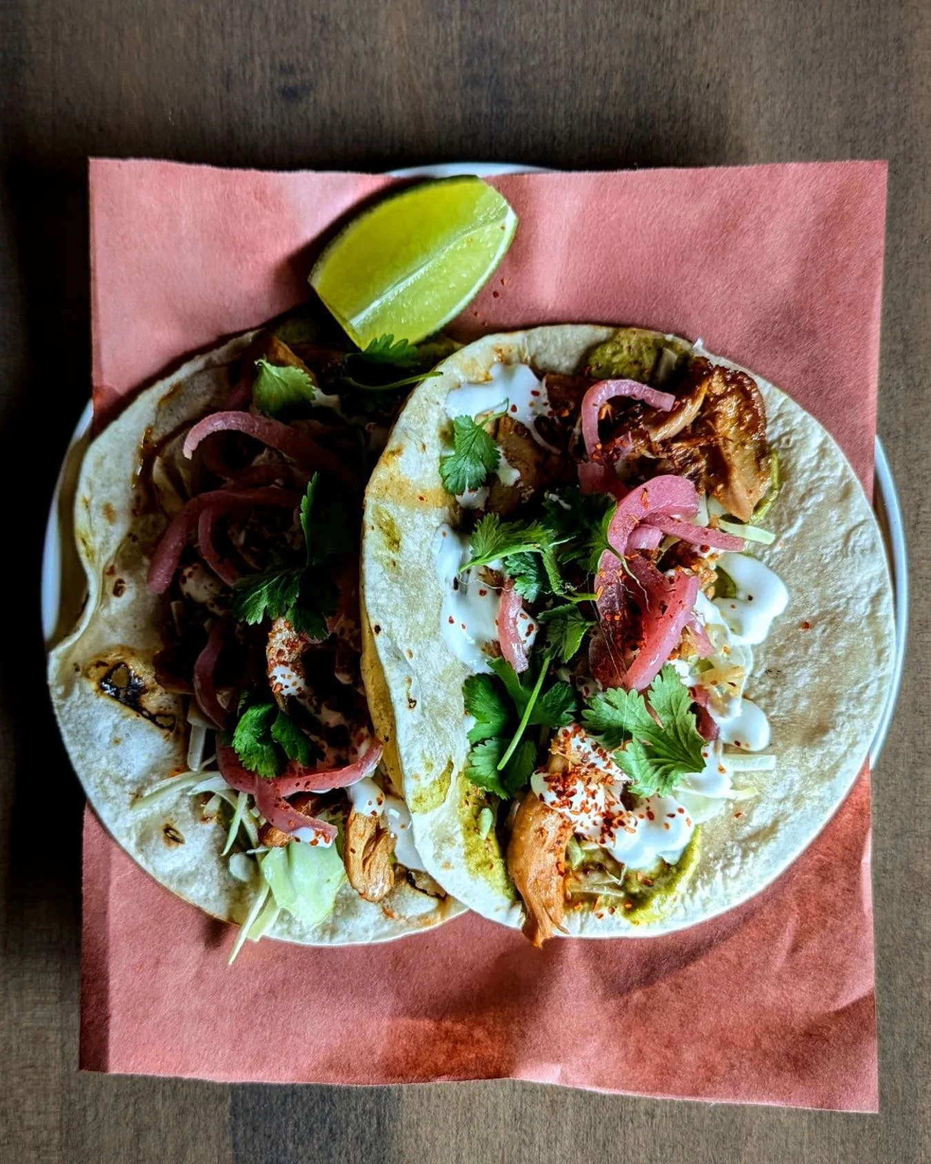 It&rsquo;s Taco Tuesday!
Every Tuesday from open to close (4pm-9pm)
$4.50 Tacos
$5.50 Margs
$6.50 Sols

Pictured above is our tequila lime chicken with zucchini guac, green cabbage, cilantro, pickled onions, crema, tajin.