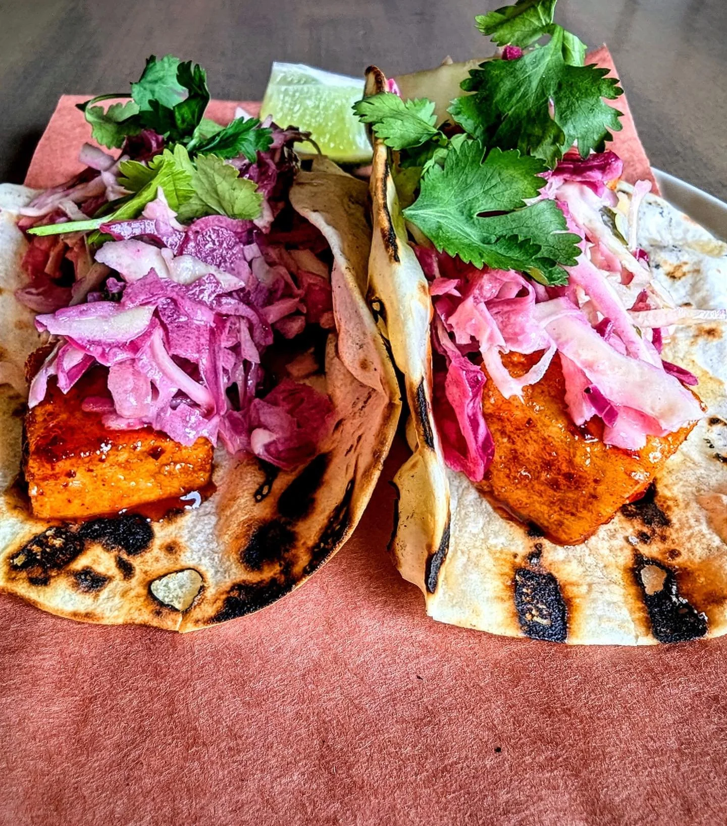 It&rsquo;s Taco Tuesday!
Every Tuesday from open to close (4pm-9pm)
$4.50 Tacos
$5.50 Margs
$6.50 Sols

Pictured above is our Korean bbq tofu taco with slaw, garlic lemon aioli, sesame oil, cilantro