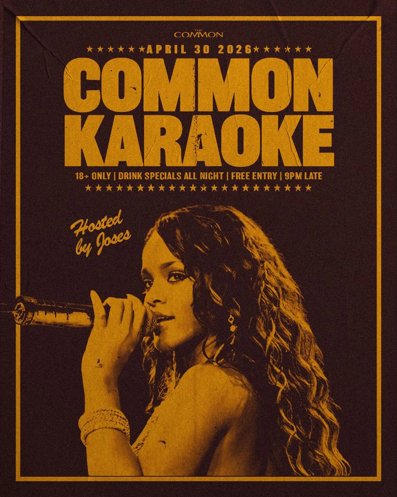This Thursday Common Karaoke is back with your host @joseslovesyou
Free entry &amp; drink specials all night long. 9pm-late. 
🎤🎉🙌