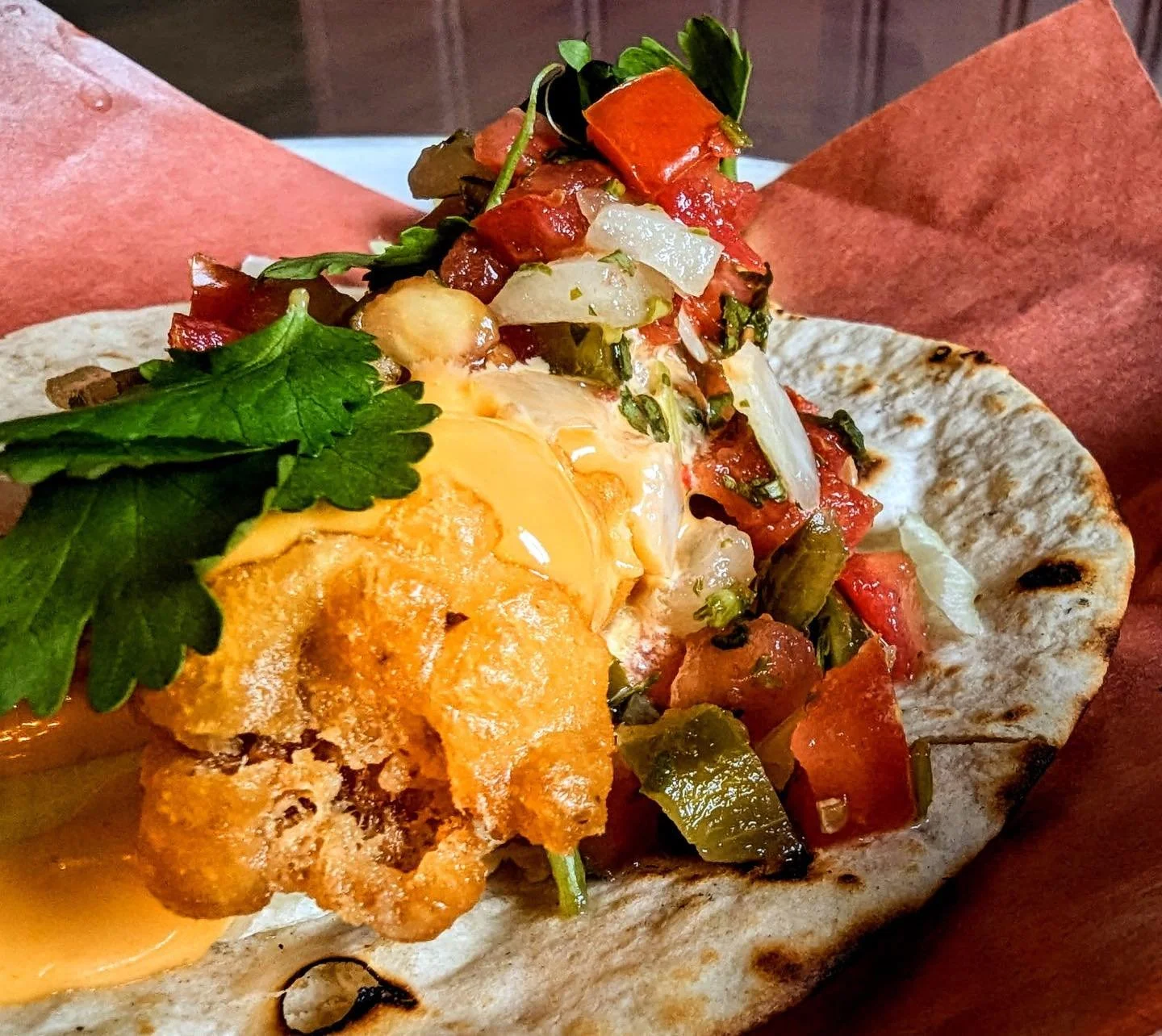 Taco Tuesday + Game day! 🌮🍻🧡💙🏒

Pictured above is our crispy beer battered fish, green cabbage, house spicy mayo, fresh Pico de Gallo 

Book a table via the link in our bio.