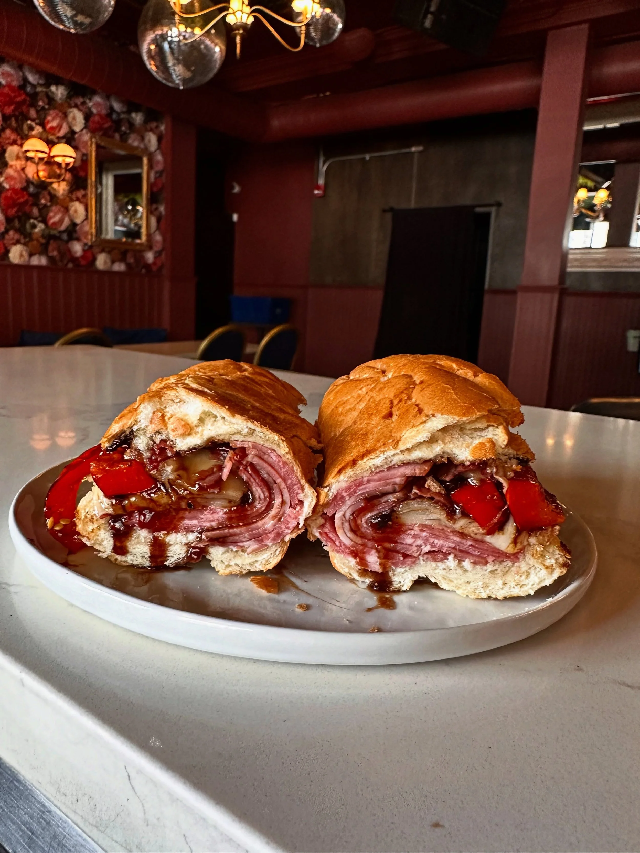 Open for lunch! 
Italian Sandwich 
Capocollo, Provolone,
Peppers, Balsamic Glaze $16