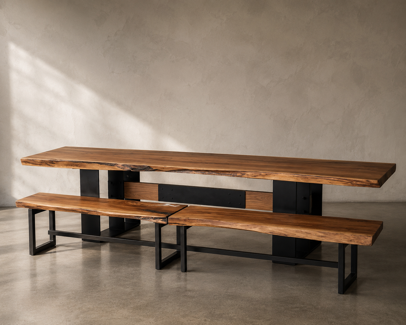 Rock Elm:  2.75" x 40" x 11' Dining Table