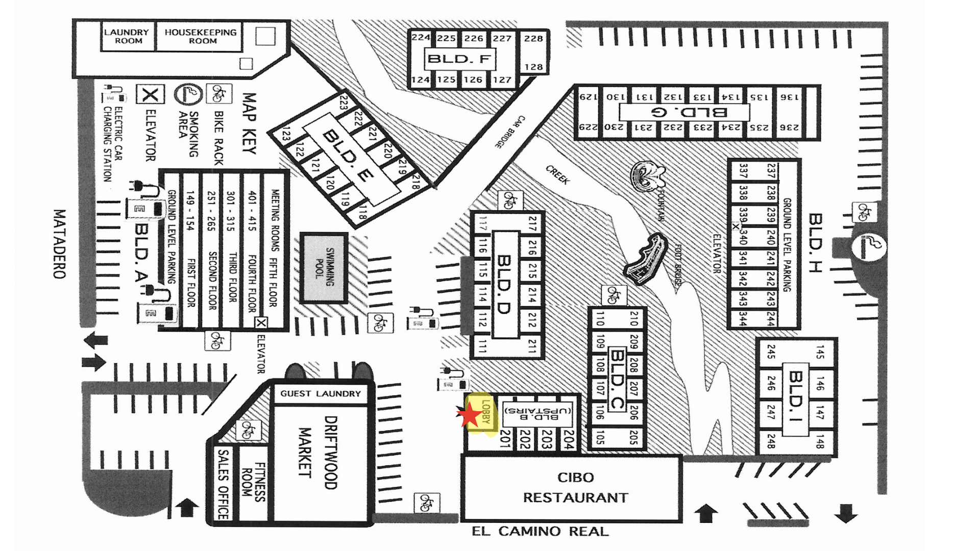 Hotel Map with Lobby Highlighted