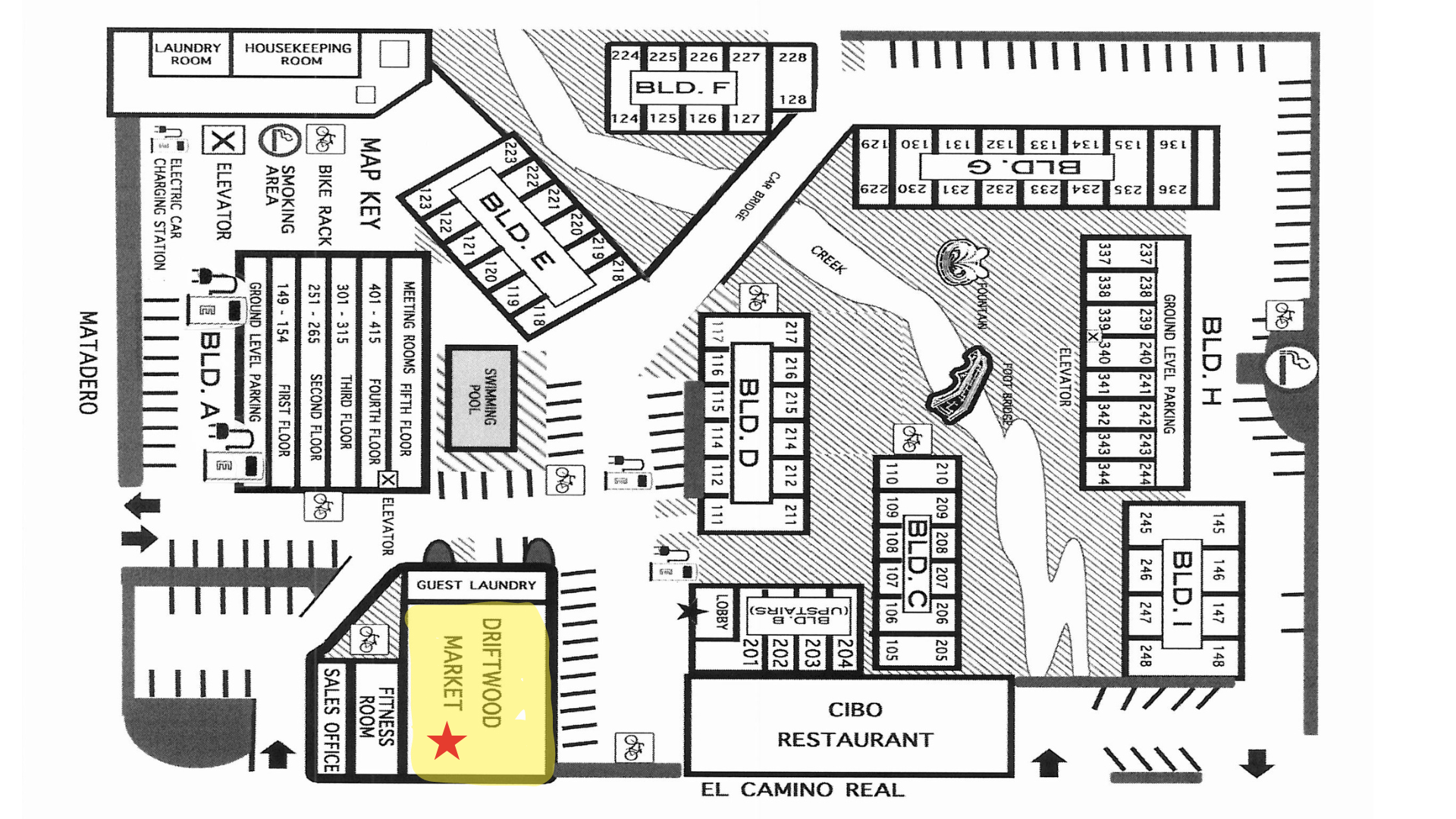 Hotel Map with Market Highlighted