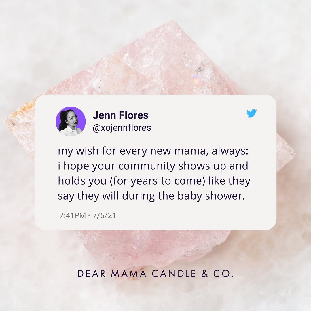 because the days/months/years after baby is born is when mama needs you the most. 

shout out to our community members who love us beyond our celebratory moments. i see you. 🤗

tag your community + say &ldquo;thank you&rdquo;.

#dearmamacandles
#dea