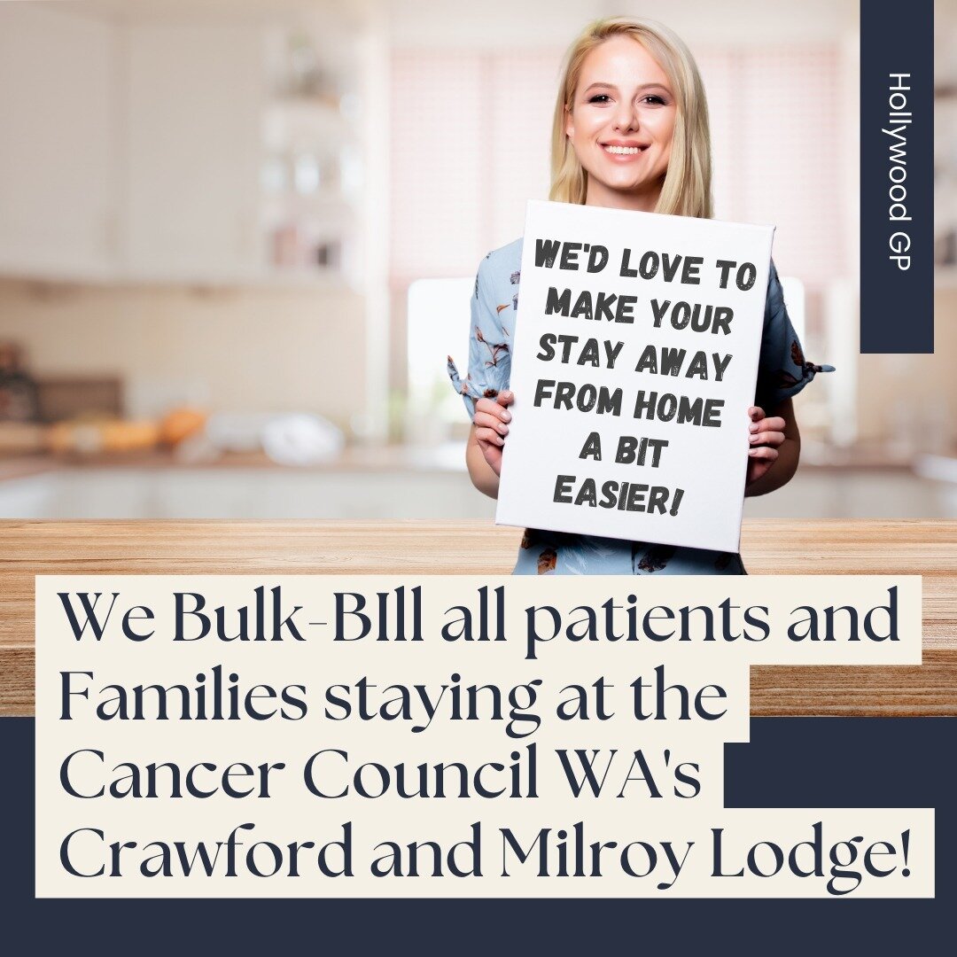 We'd love to make your stay away from home a bit easier... that is why Hollywood GP, in conjunction with the @cancercouncilwa, bulk-bill all patients and their families staying at the Crawford and Milroy Lodge.

The Cancer Council WA's Crawford and M