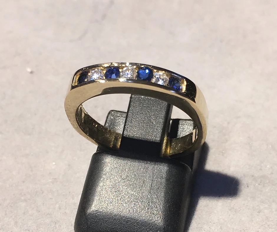 Sapphire and Diamond | 14K Yellow Gold