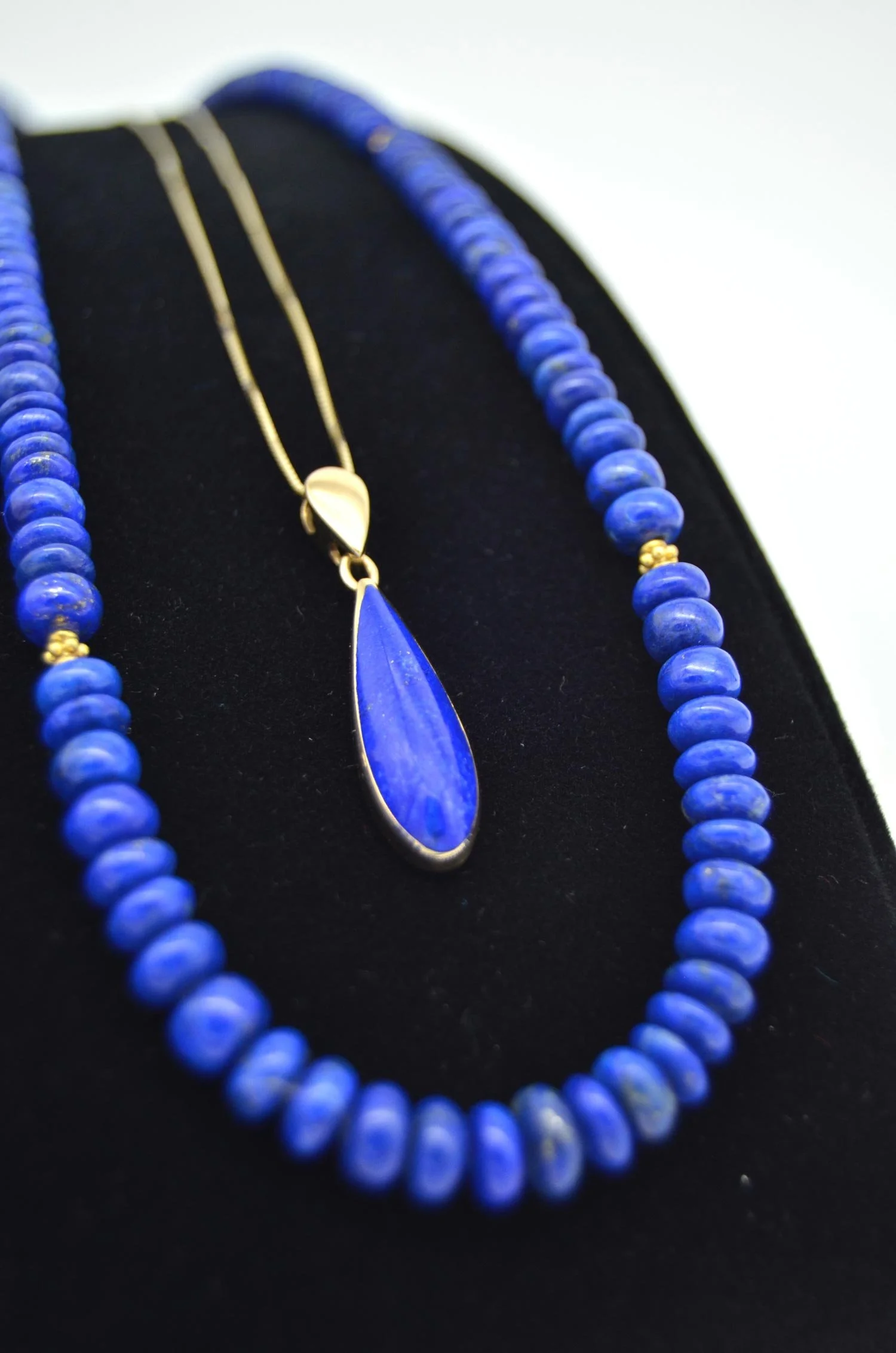 Lapiz-Lazuli with 14K gold beads and 14k Gold chain