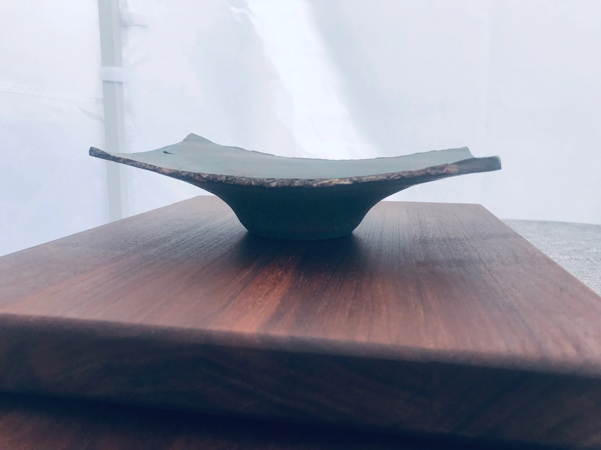 Live-edge applewood vessel/layered milkpaint