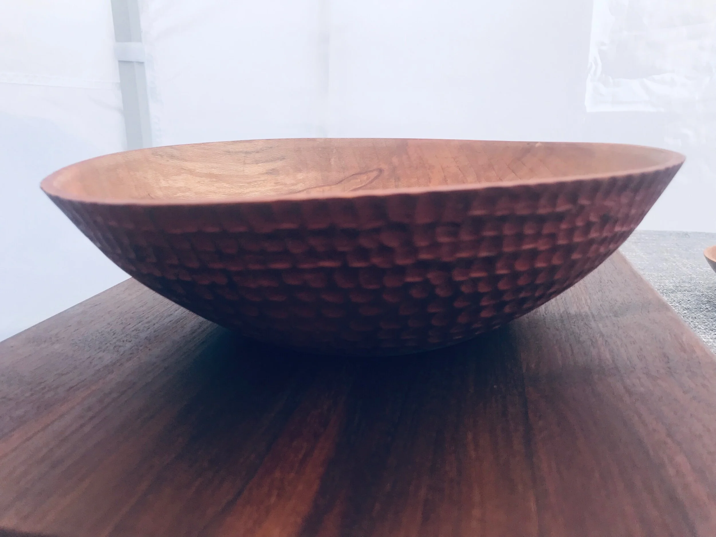 Sycamore bowl, textured/ milkpaint