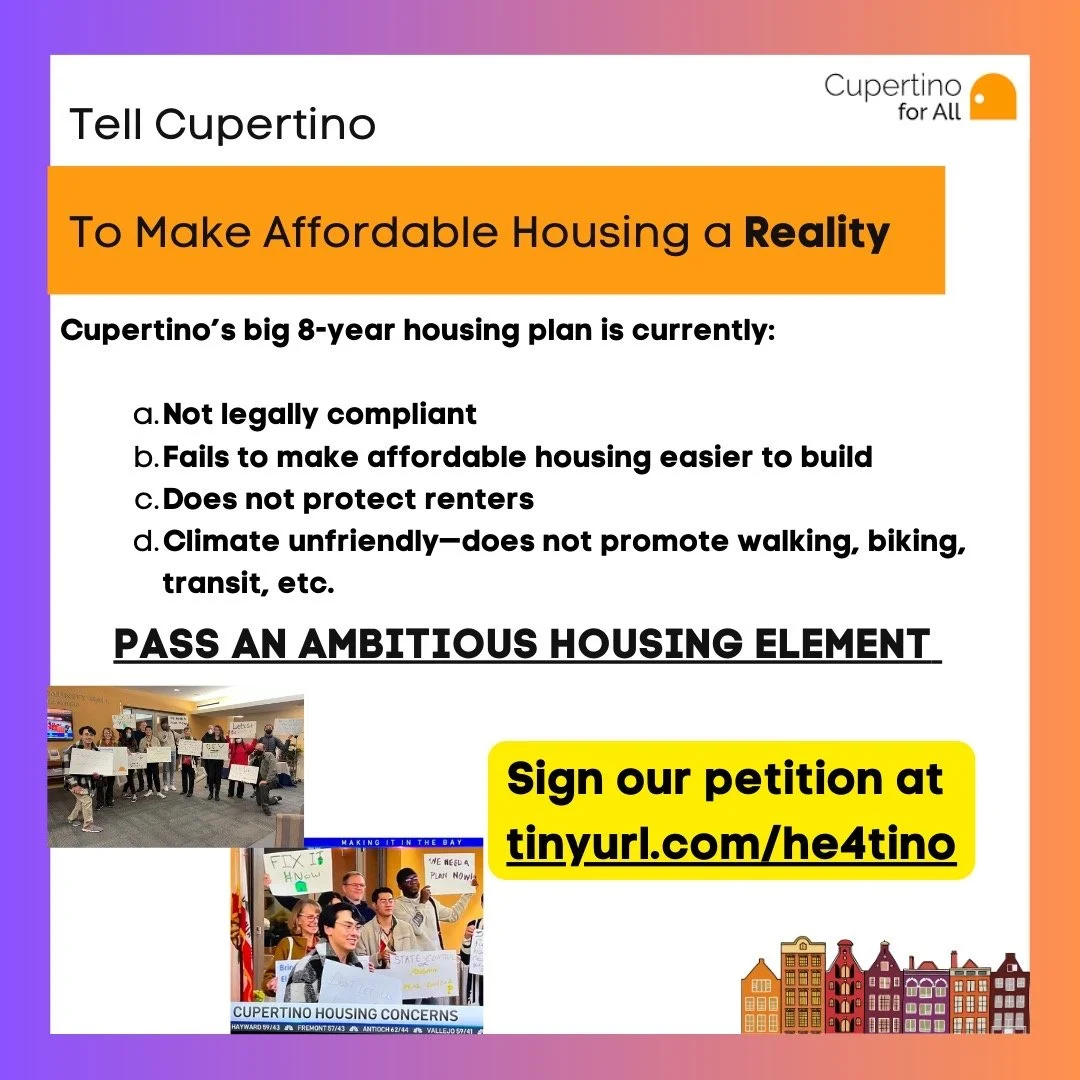 Tell Cupertino We must pass an ambitious housing element — Cupertino for All