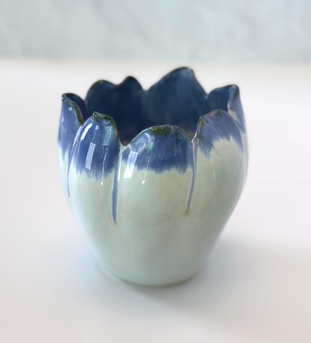 Running Indigo Bulb Vase