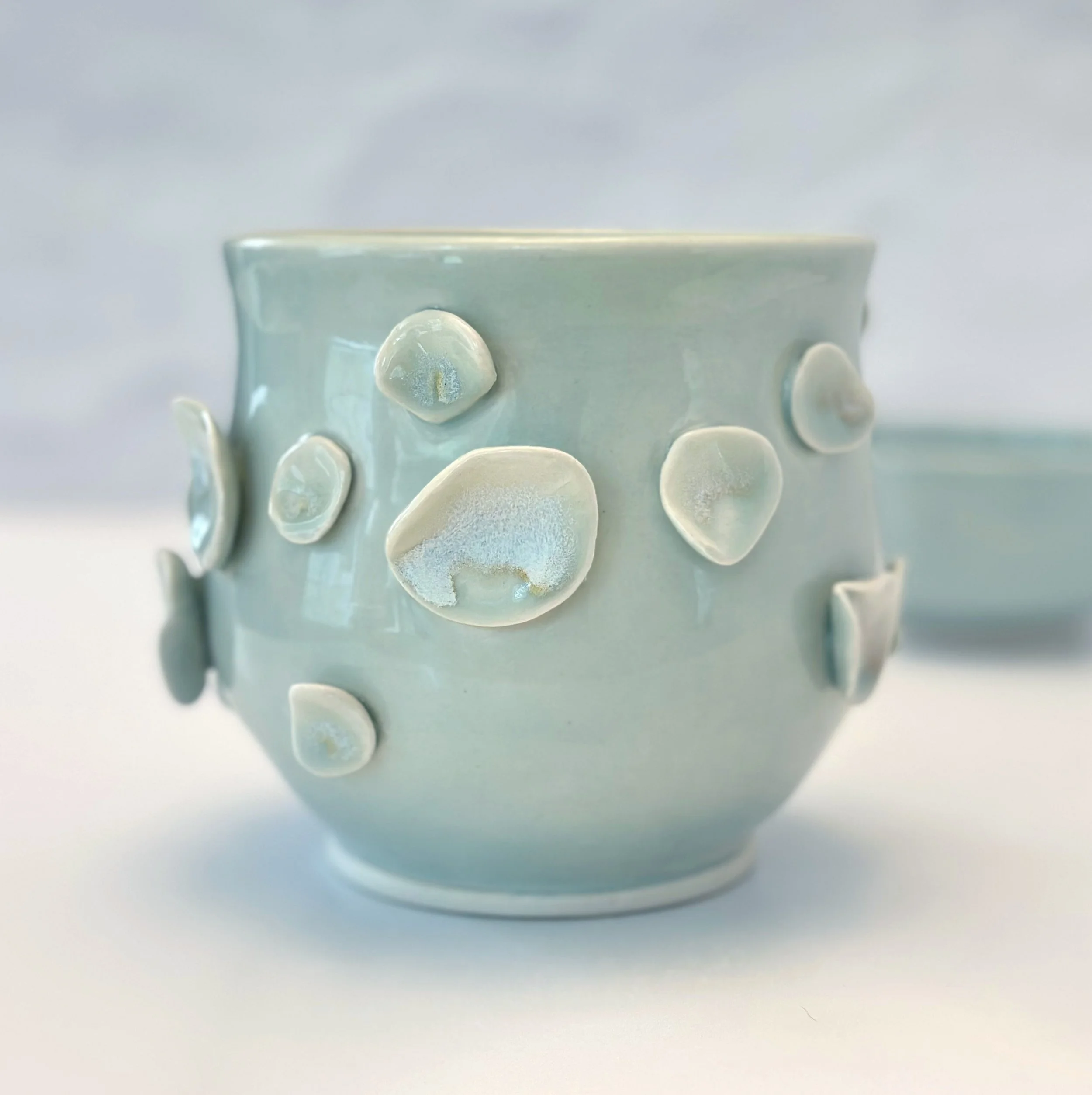 Haint Aqua Blue Falling Petals Pot