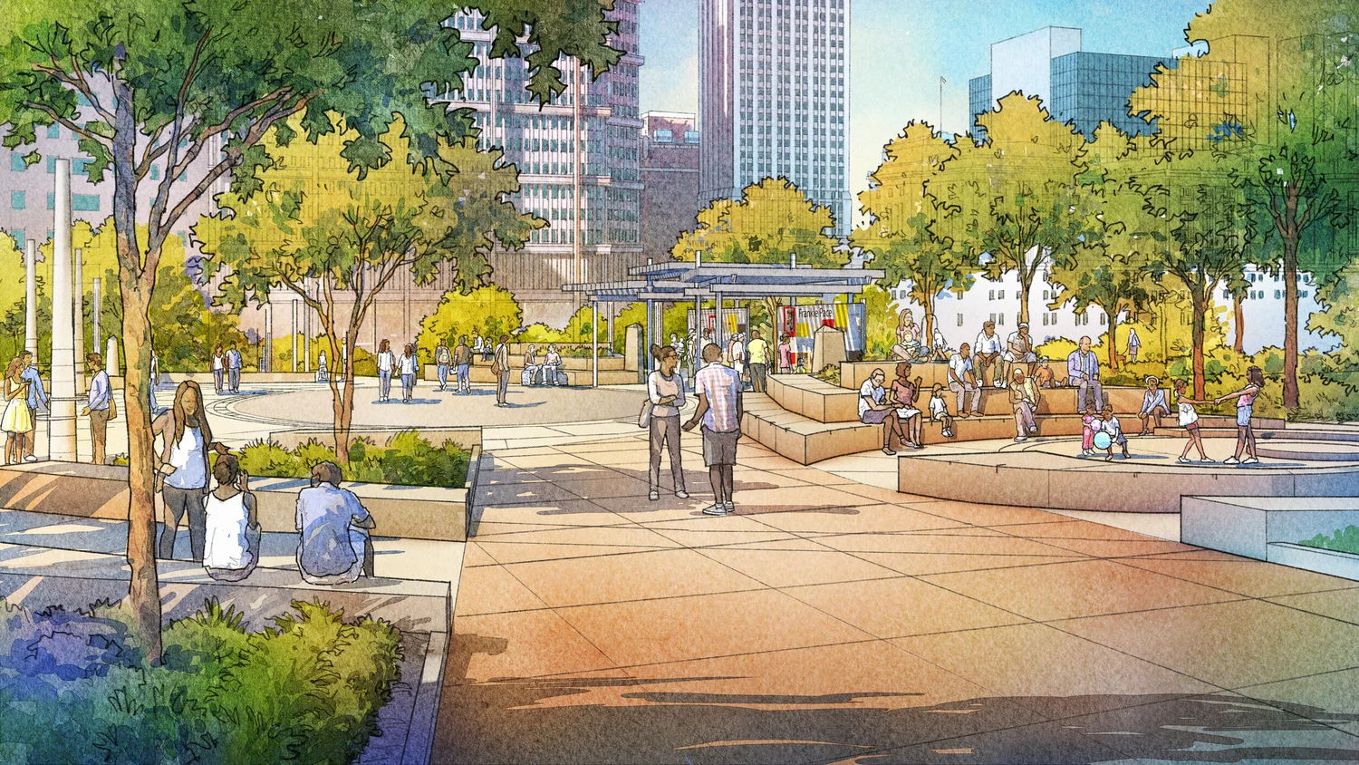 Watercolour Rendering Landscape Architecture Watercolor Rendering — DEPICTION