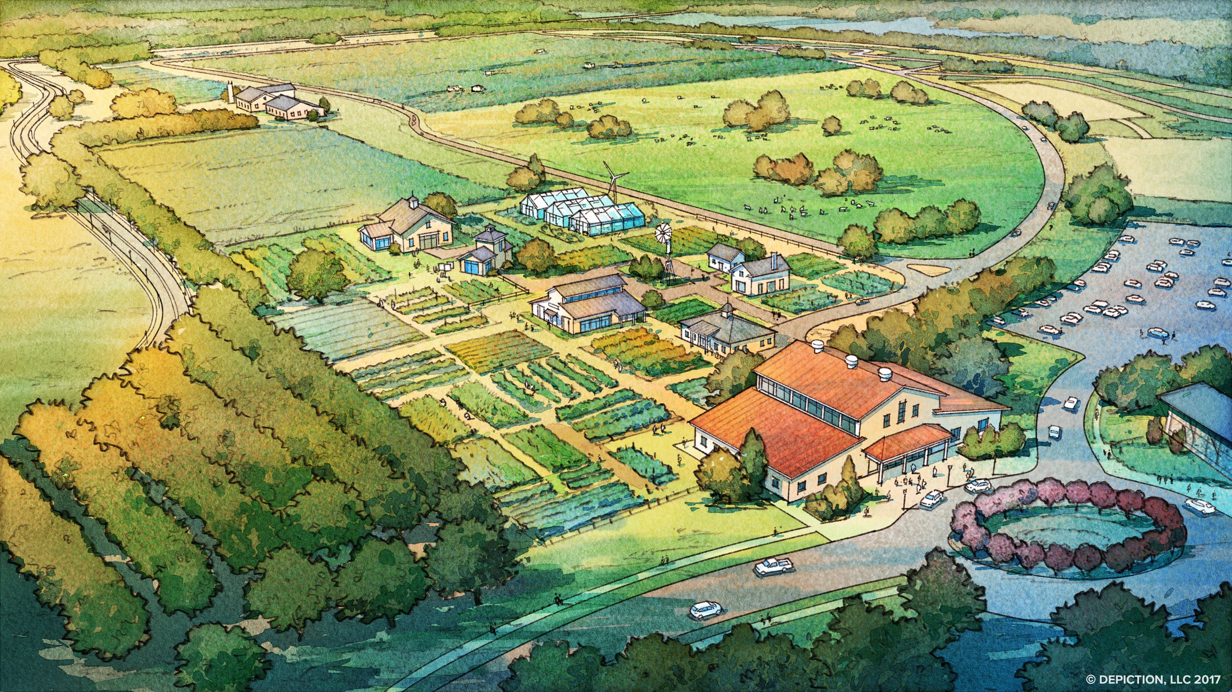 Watercolor_Rendering_Depiction_17063-MKSK_ConnerPrairie_Aerial04-5_EnvFarm01_dc.jpg