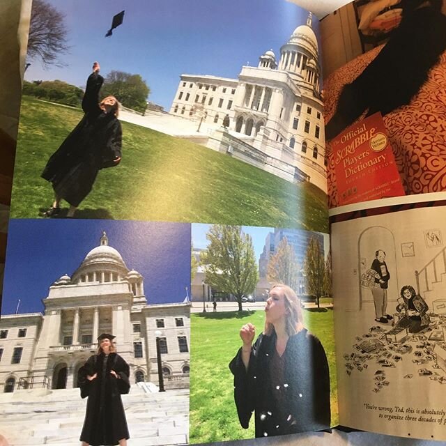 Gretchen Rubin suggested a photo book of covid pictures. I am a step ahead of her for once! I highly recommend creating a way to remember and share these unusual times with future generations. *
*
*
My book includes pretend graduation pics, cooking p
