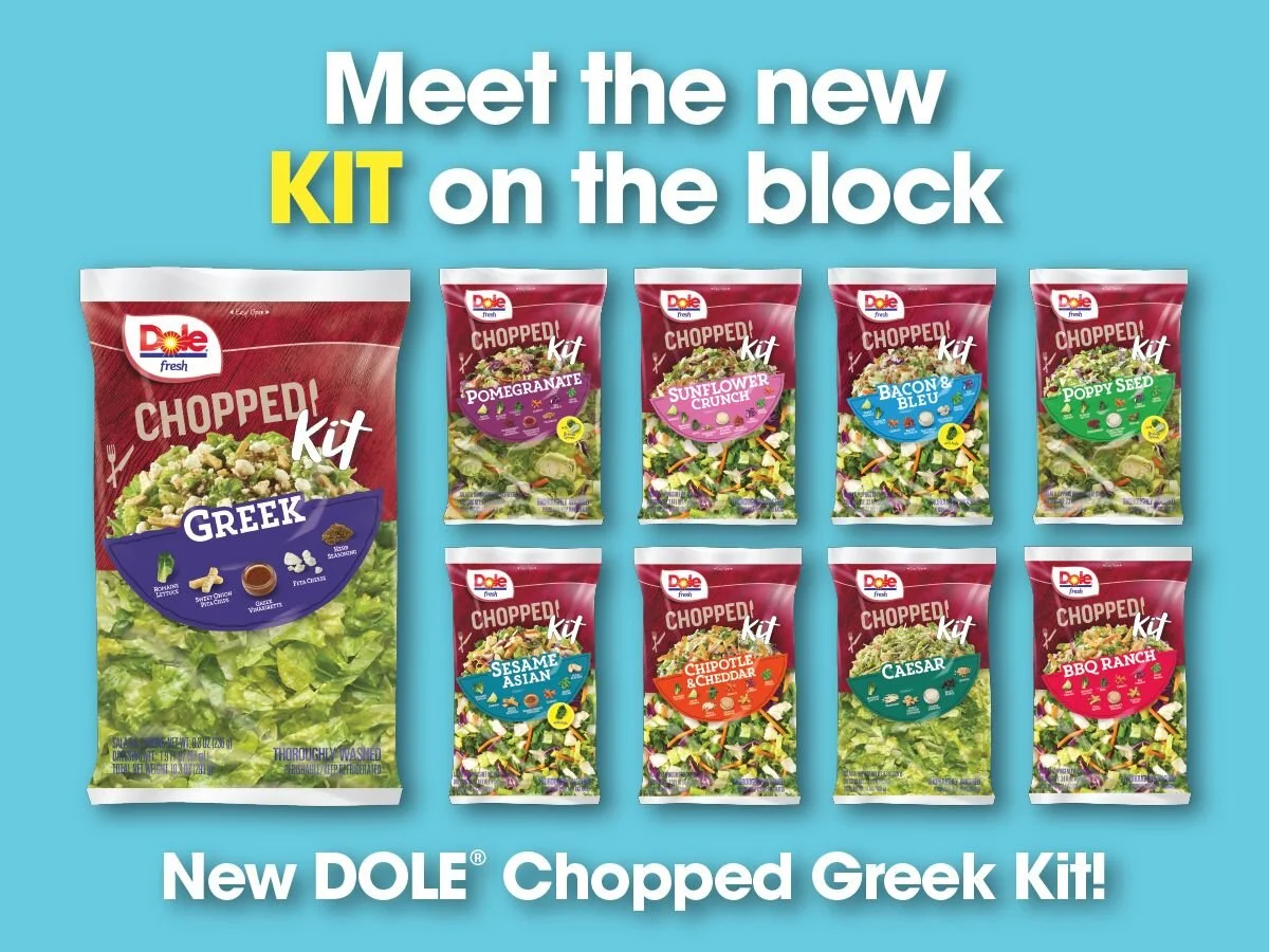  packaging DOLE fresh chopped salads advertising point of sale - food styling-food stylist ricky moores 