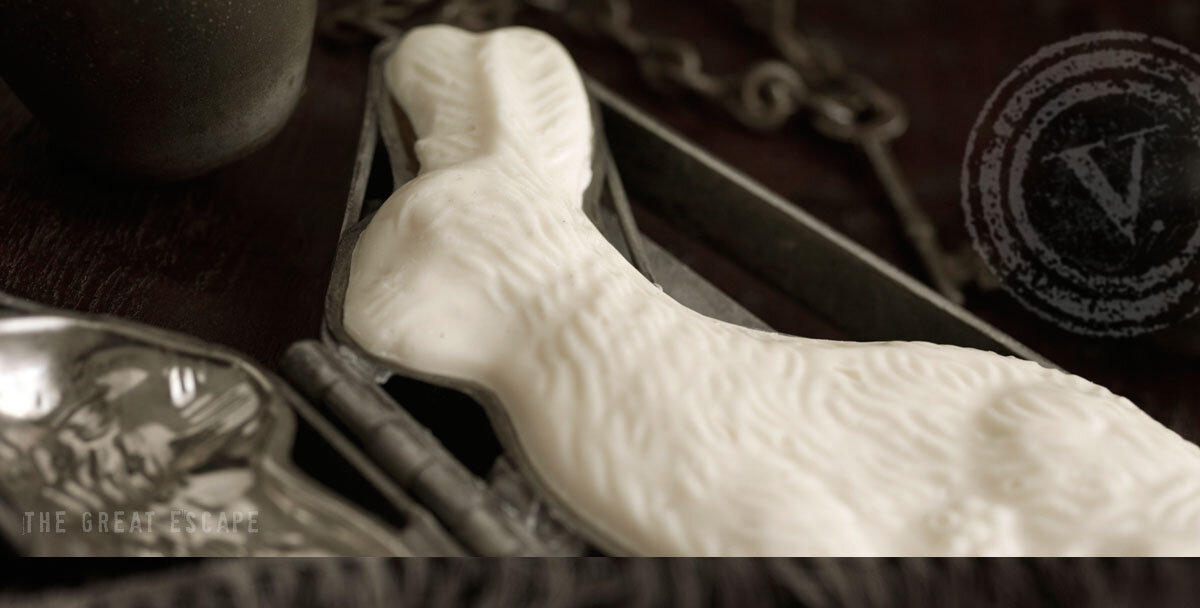 foodini magic illusions food Houdini candy mold white chocolate rabbit great escape editorial - food stylist