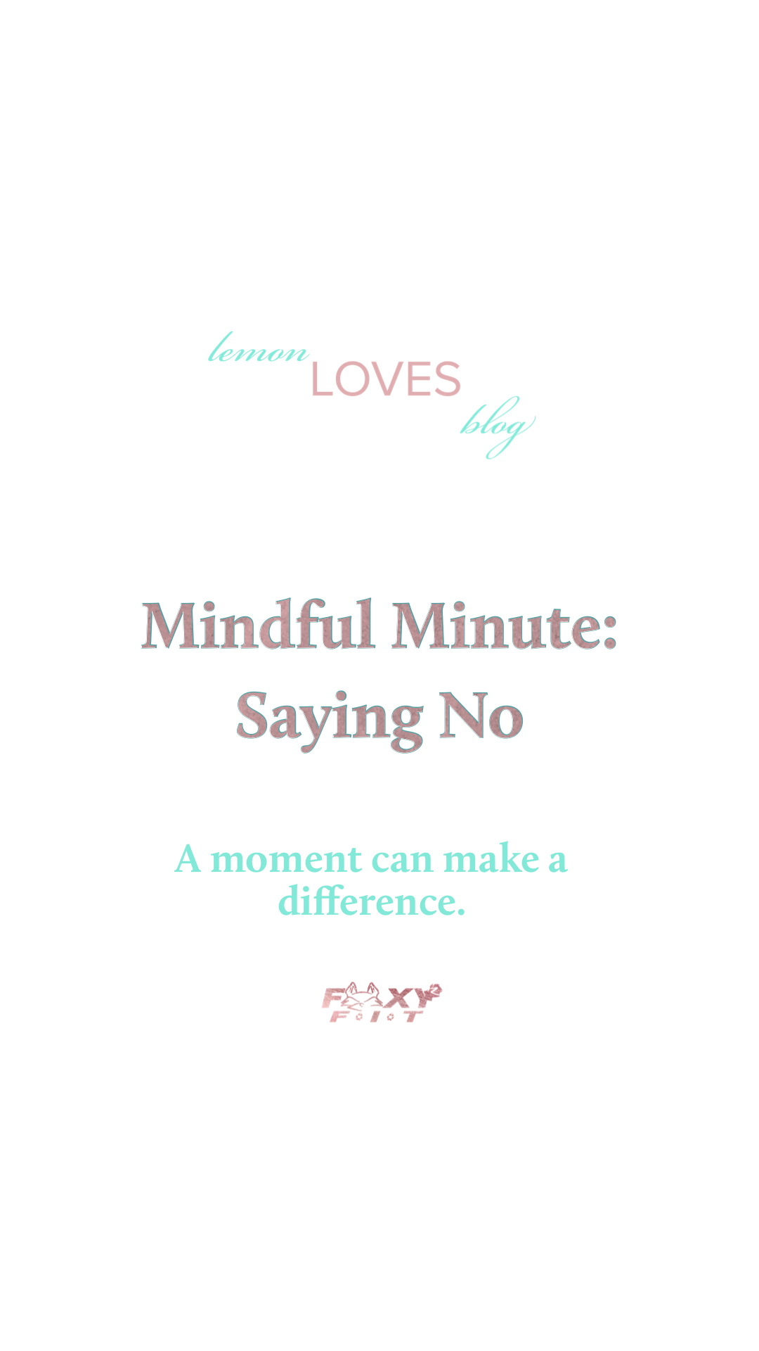 saying “no” to make space