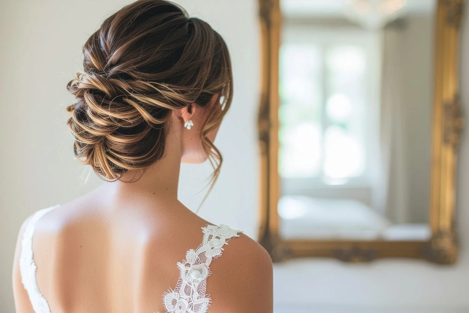 Bridal hair styling at a Boston hair salon in Back Bay