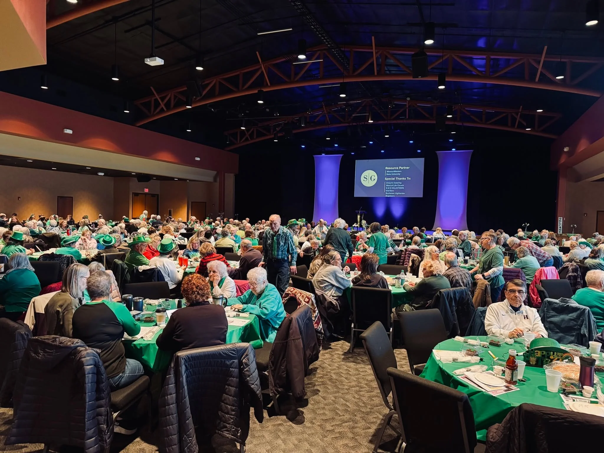 Such a great St. Patty&rsquo;s Day celebration at the Silver &amp; Gold Senior Club of Northwest Missouri  Luncheon yesterday! 🍀

We enjoyed a special performance by the Buchanan Highlander Bagpipers, collected donations for InterServ, and had a del