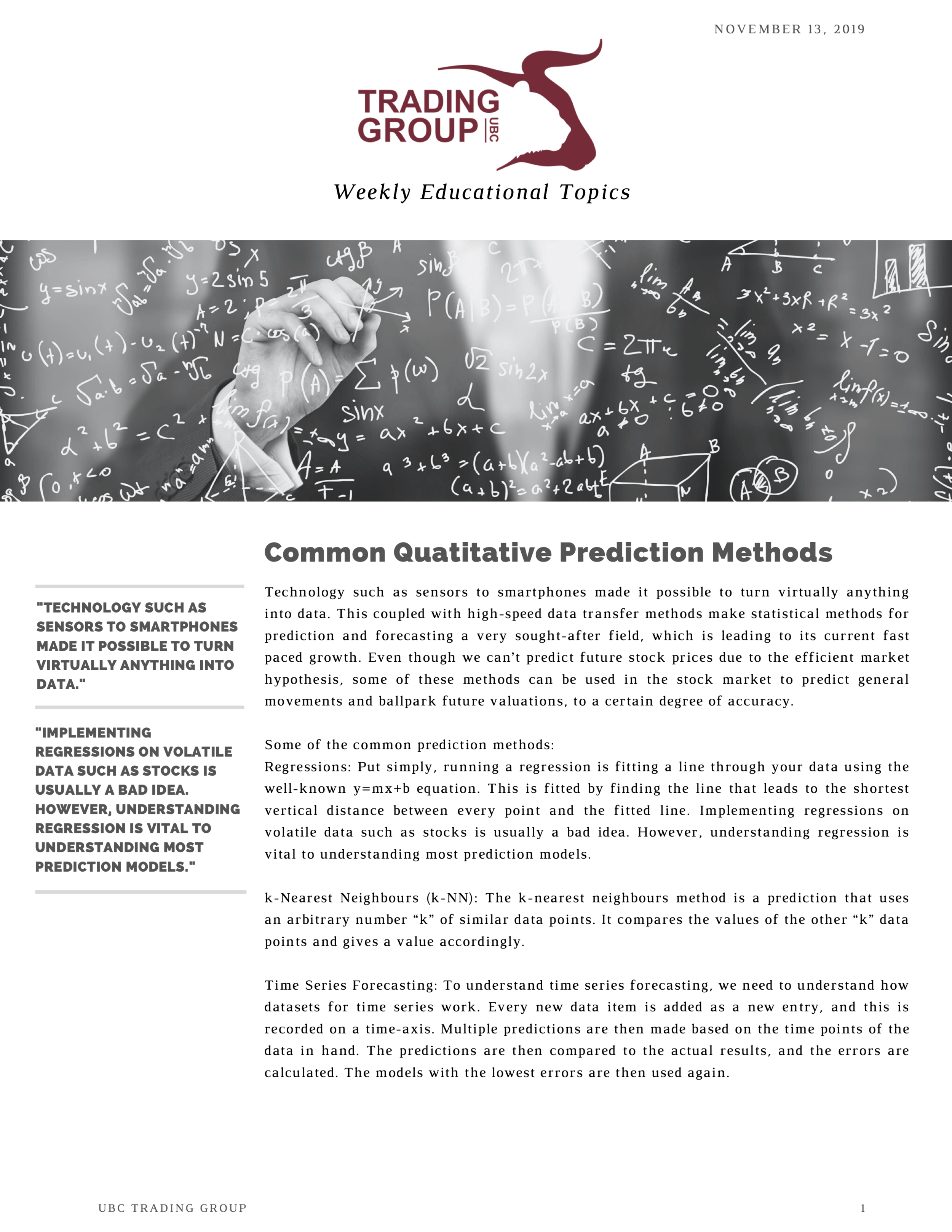 Common Quantitative Prediction Methods