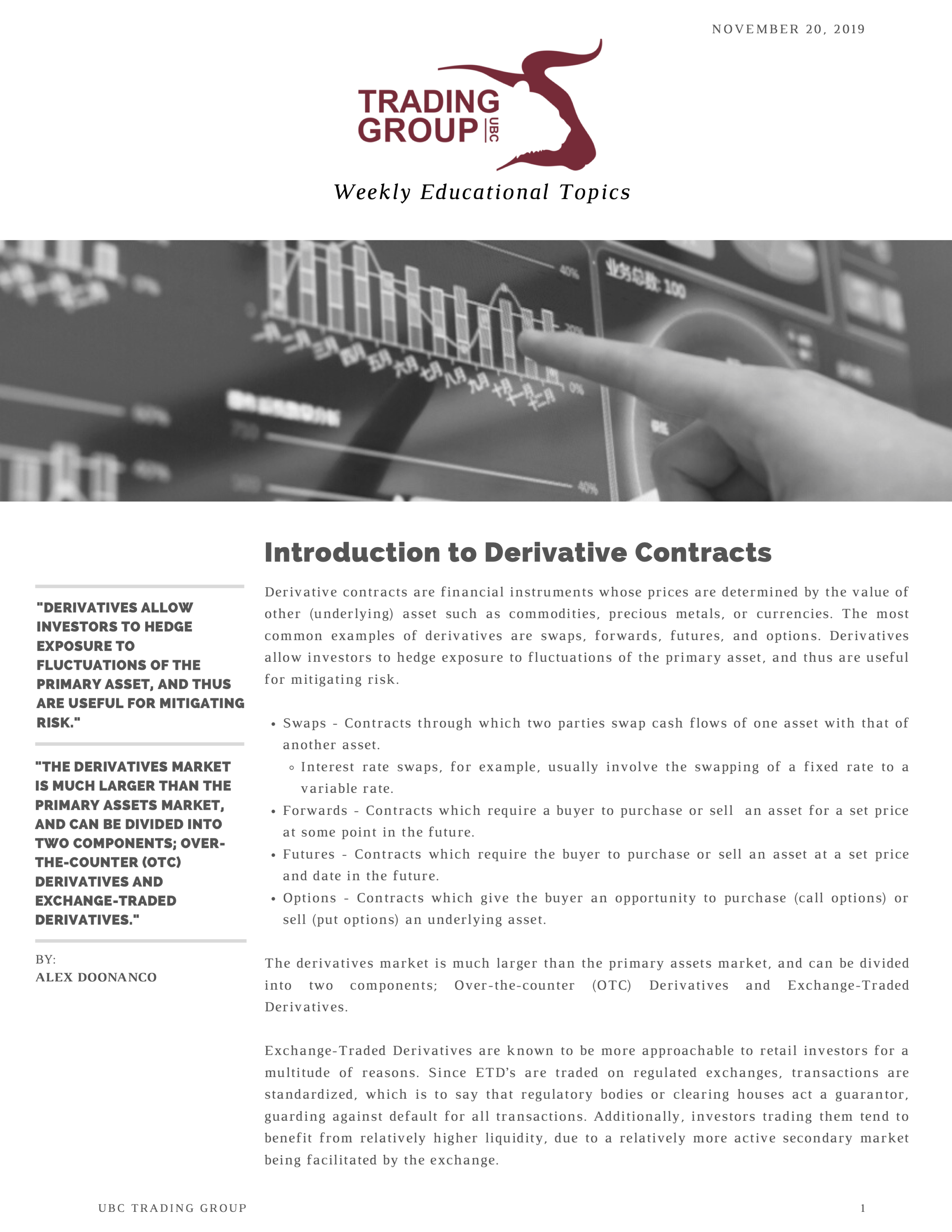 Introduction to Derivative Contracts